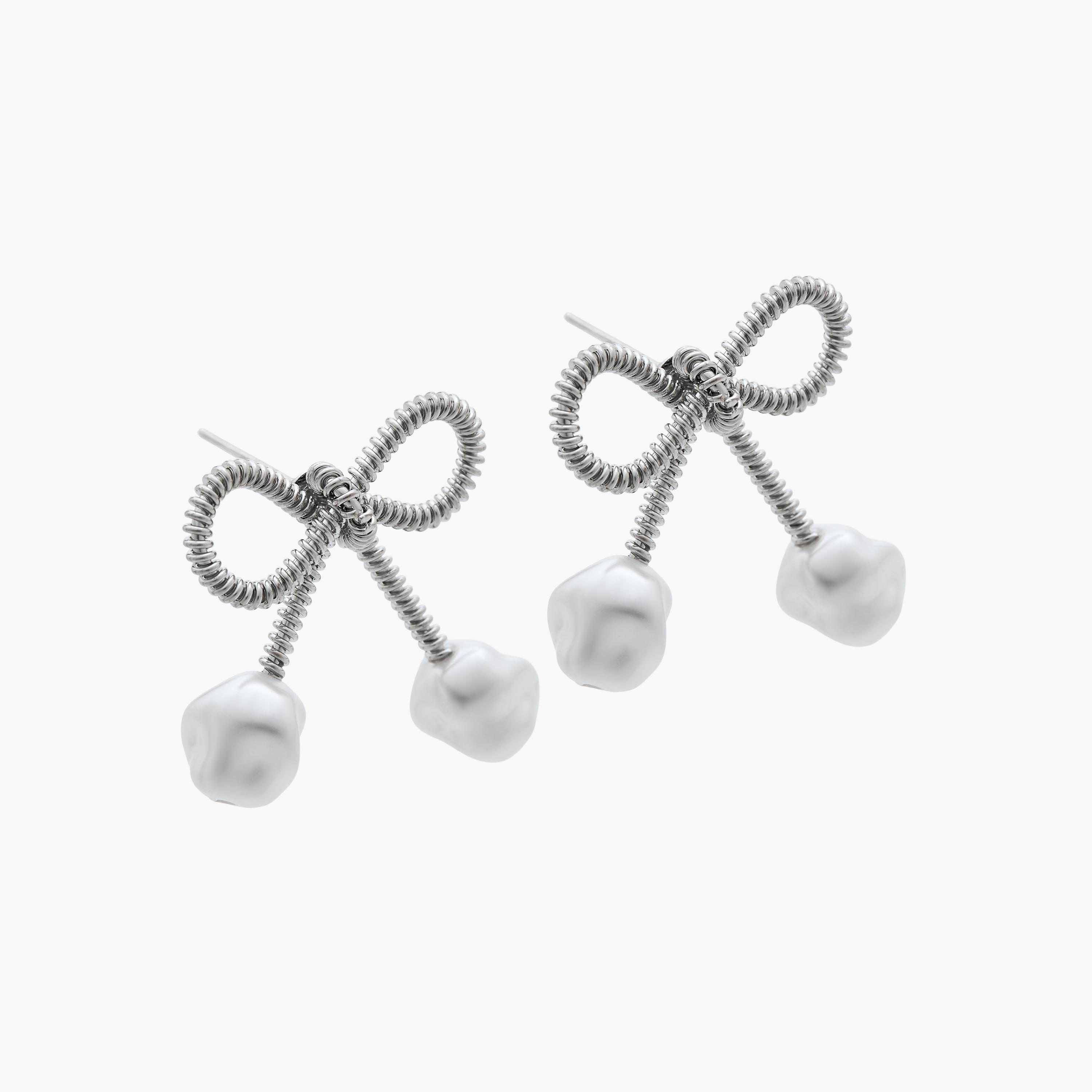 Metallic Bow Stud Earrings with Pushback Closure-women-watchesandjewellery-jewellery-earrings-image-2