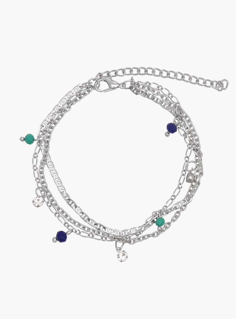 Silver Tone Charm Embellished Layered Anklet-women-watchesandjewellery-jewellery-anklets-image-2