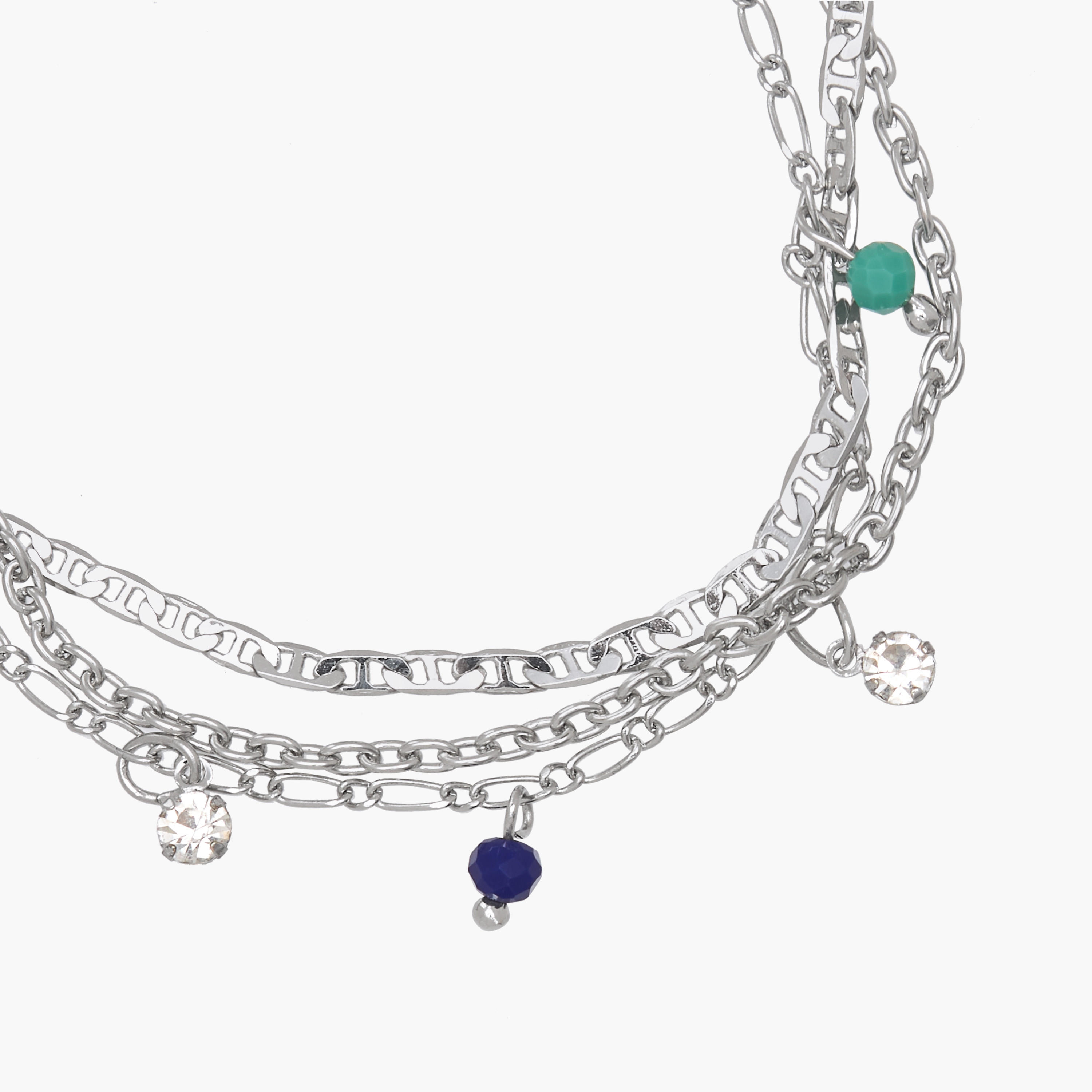 Silver Tone Charm Embellished Layered Anklet-women-watchesandjewellery-jewellery-anklets-image-3