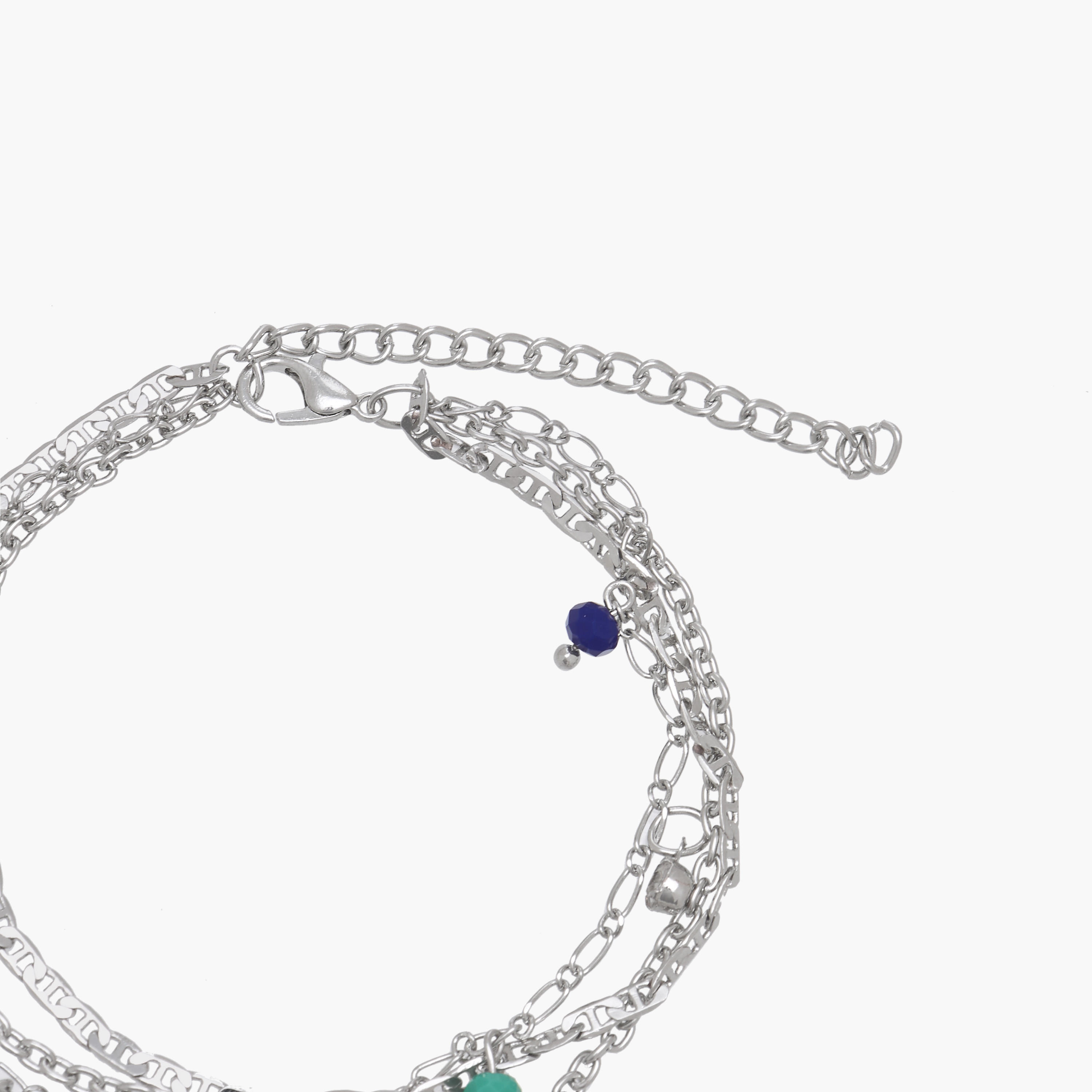 Silver Tone Charm Embellished Layered Anklet-women-watchesandjewellery-jewellery-anklets-image-4