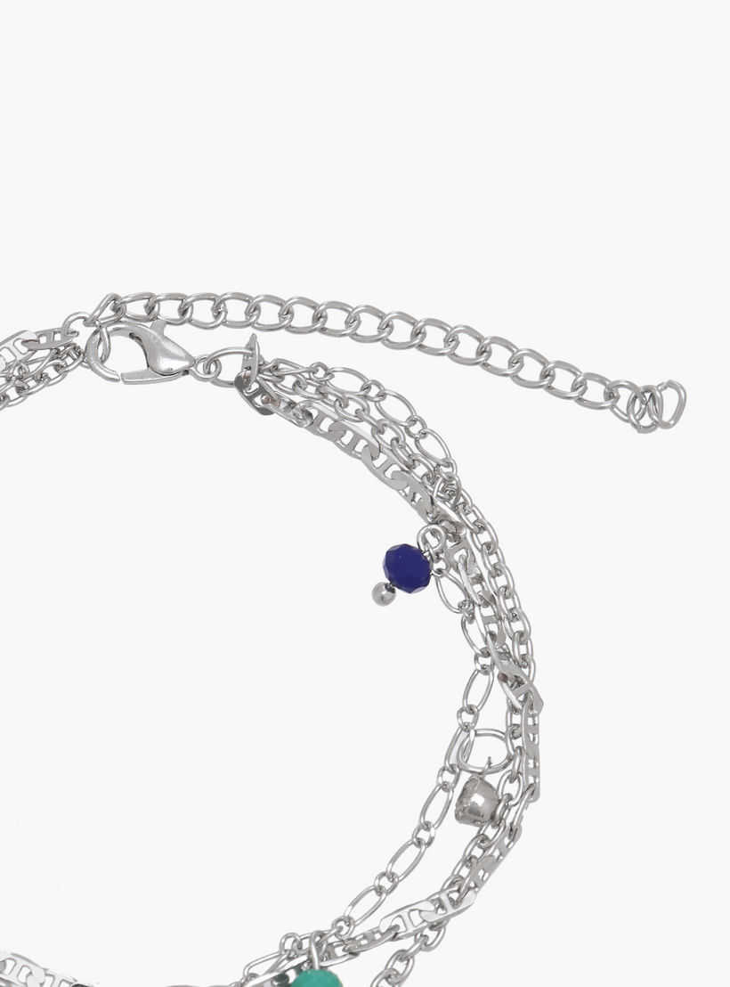 Silver Tone Charm Embellished Layered Anklet-women-watchesandjewellery-jewellery-anklets-image-4