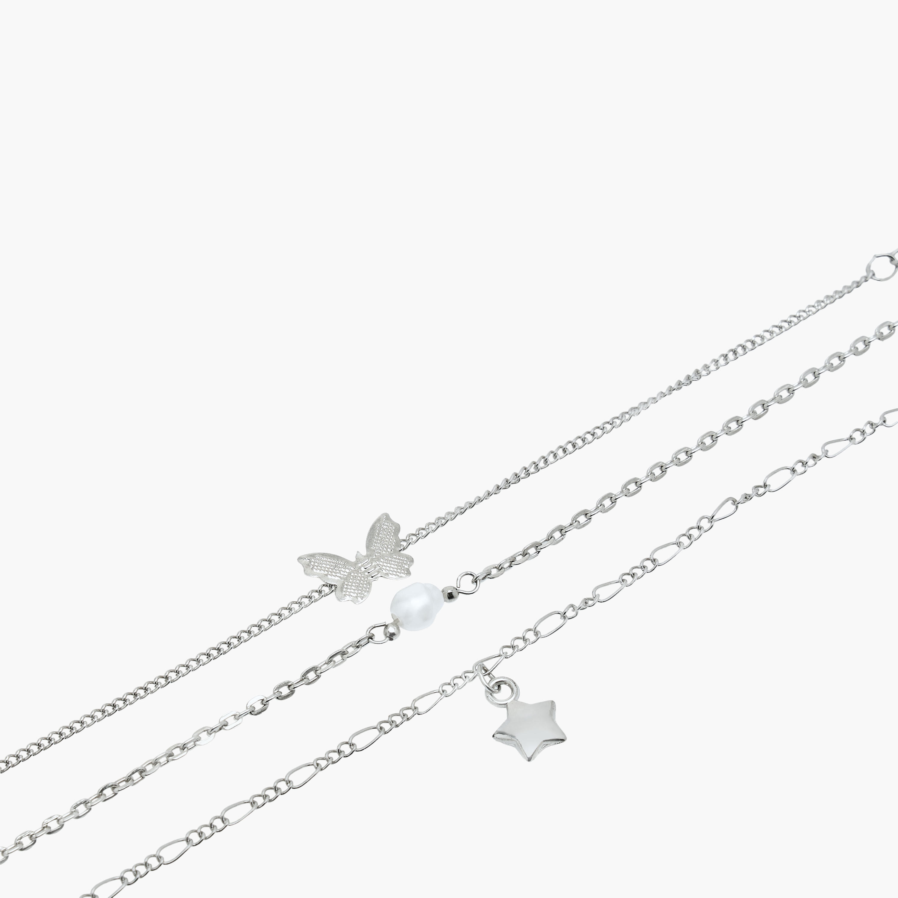 Pack of 3 Silver Tone Charm Detail Anklet-women-watchesandjewellery-jewellery-anklets-image-8