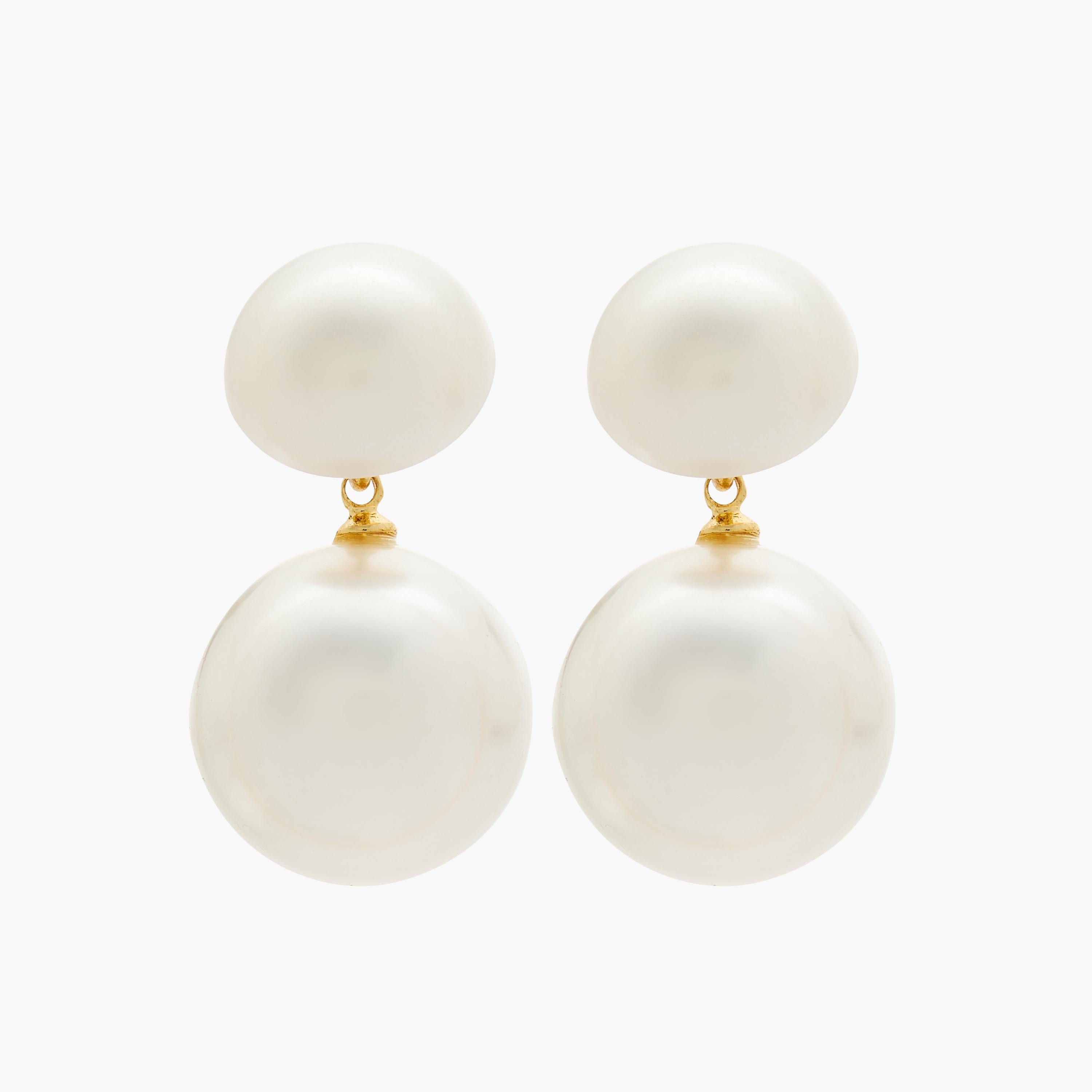 Gold Tone Pearl Embellished Earrings with Pushback Closure-women-watchesandjewellery-jewellery-earrings-image-1