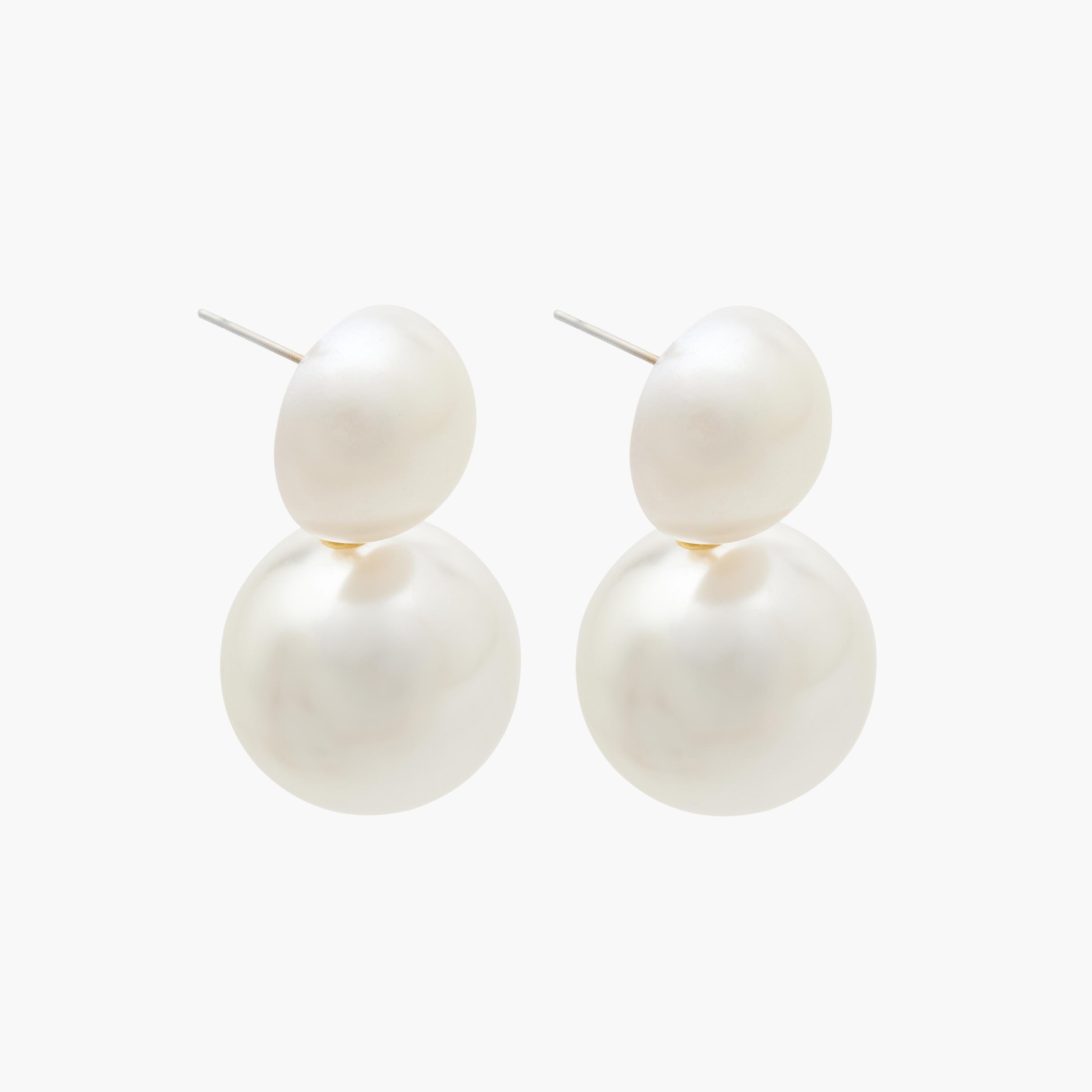 Gold Tone Pearl Embellished Earrings with Pushback Closure-women-watchesandjewellery-jewellery-earrings-image-2