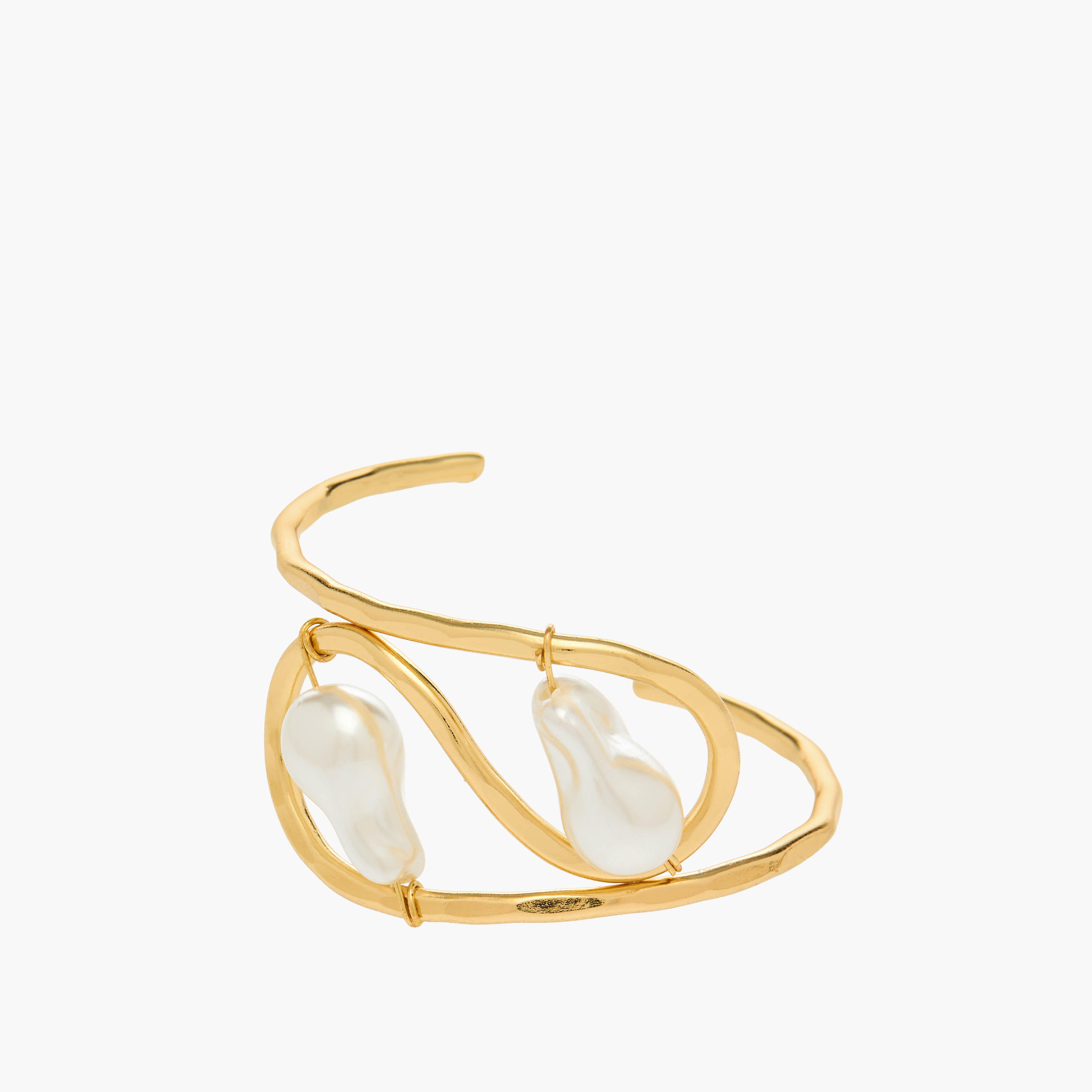 Gold Plated Pearl Cuff bracelet-women-watchesandjewellery-jewellery-banglesandbracelets-image-2