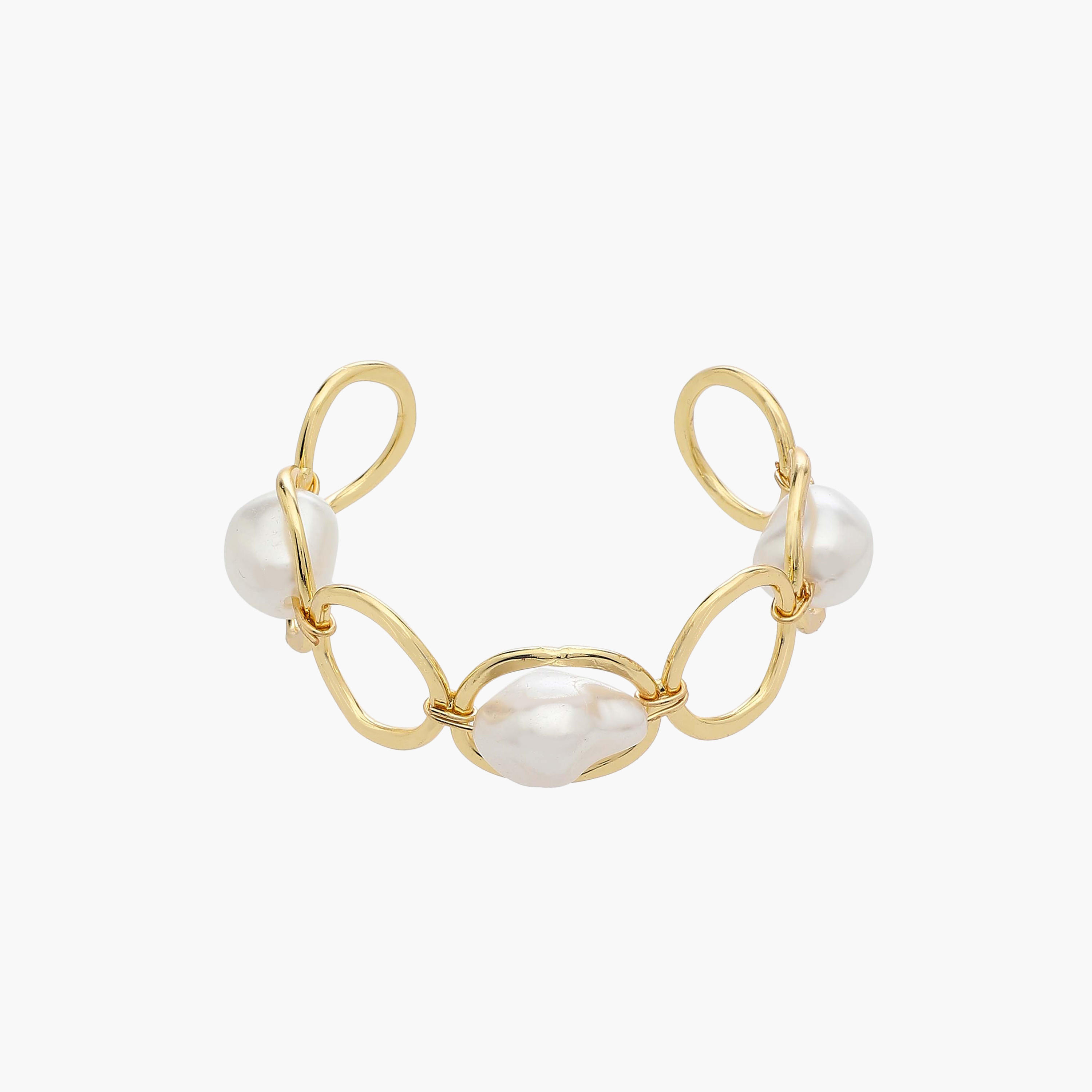 سوار مفتوح معدن بتزيينات لؤلؤ-women-watchesandjewellery-jewellery-banglesandbracelets-image-2