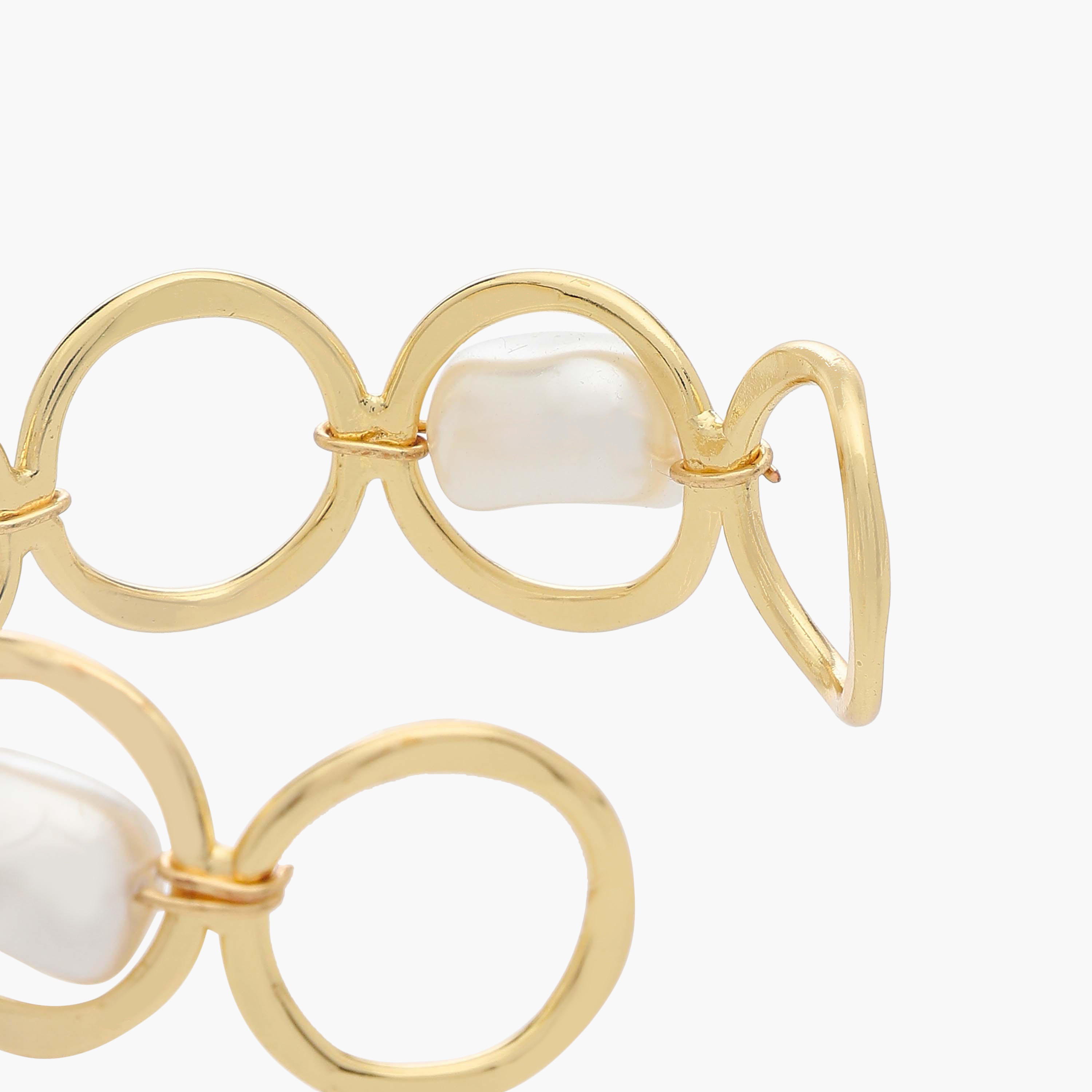 سوار مفتوح معدن بتزيينات لؤلؤ-women-watchesandjewellery-jewellery-banglesandbracelets-image-4