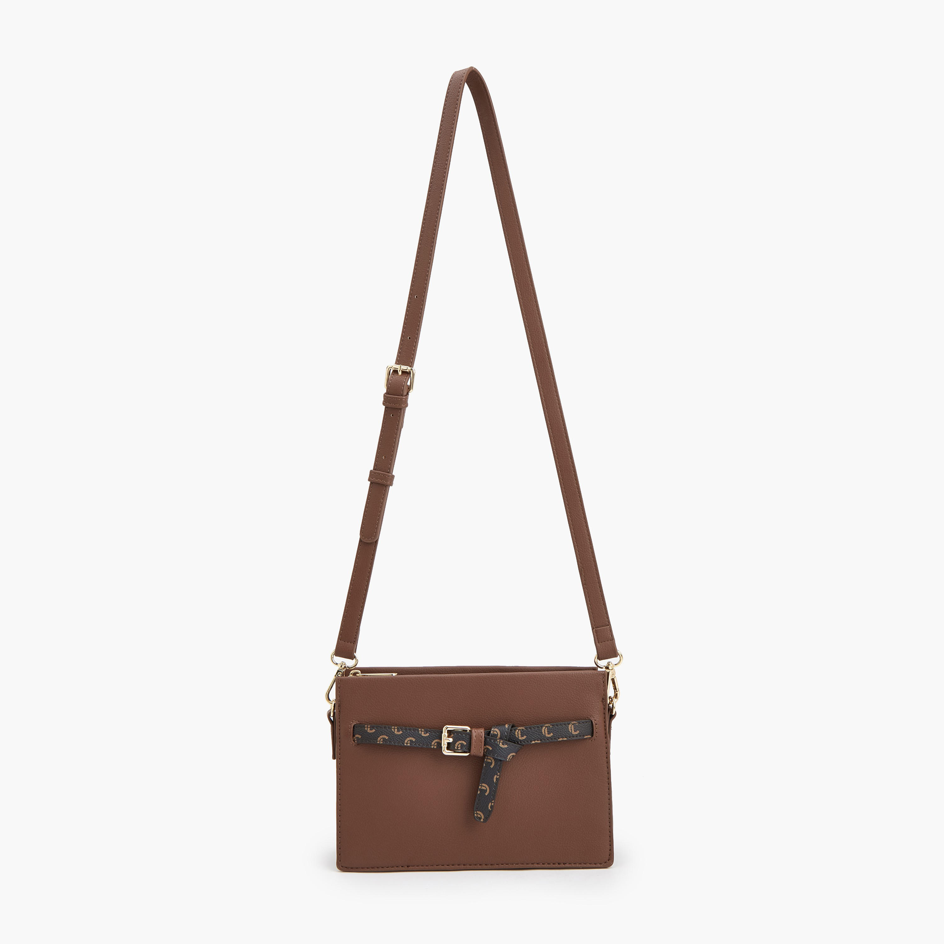 شنطة كروس بودي بارزة الملمس مع حزام قابل للتعديل من لو كونفورت-women-bagsandwallets-handbags-image-3