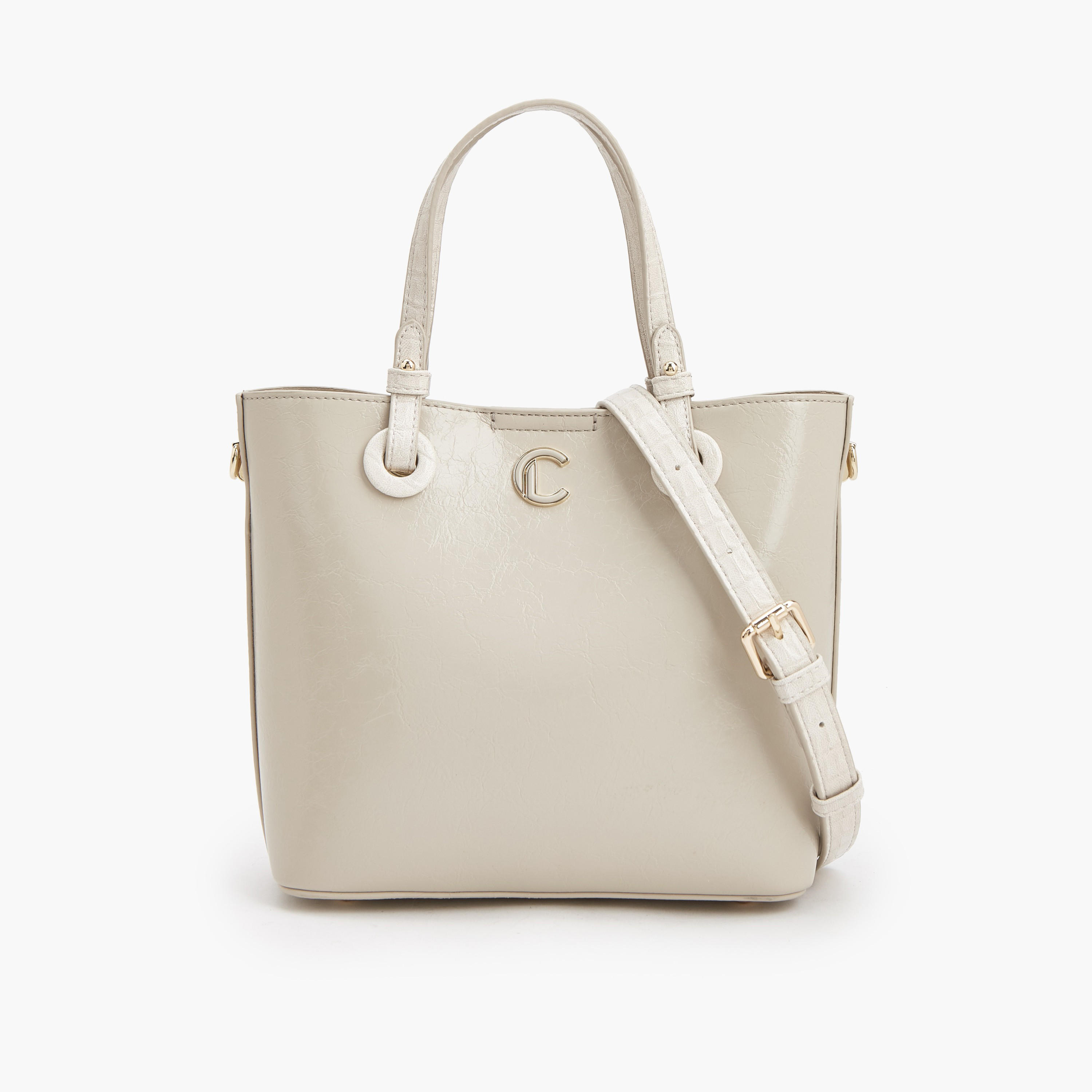 Le Confort Textured Tote Bag with Adjustable Strap-women-bagsandwallets-handbags-image-1
