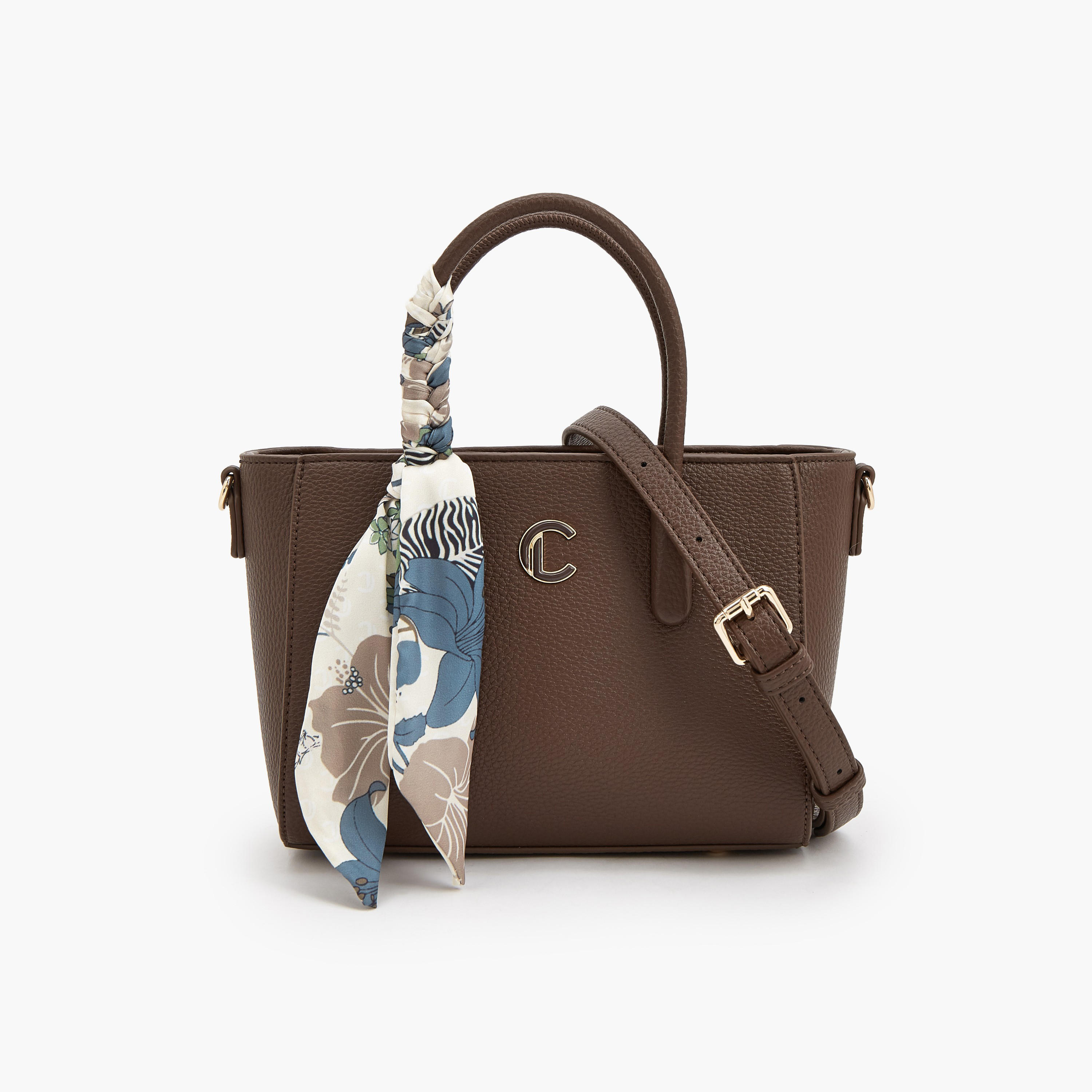 Le Confort Scarf Accent Tote Bag with Detachable Strap-women-bagsandwallets-handbags-image-1