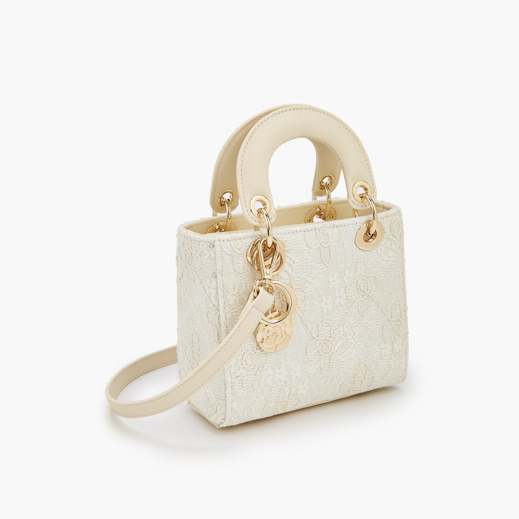 Le Confort Floral Lace Tote Bag with Charm Detail-women-bagsandwallets-handbags-image-4
