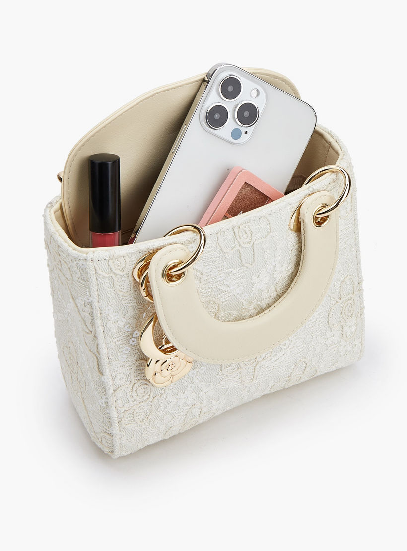Le Confort Floral Lace Tote Bag with Charm Detail-women-bagsandwallets-handbags-image-8