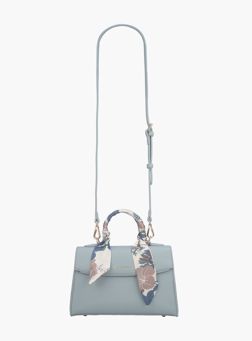 Le Confort Scarf Accent Satchel Bag with Flap Closure-women-bagsandwallets-handbags-image-2