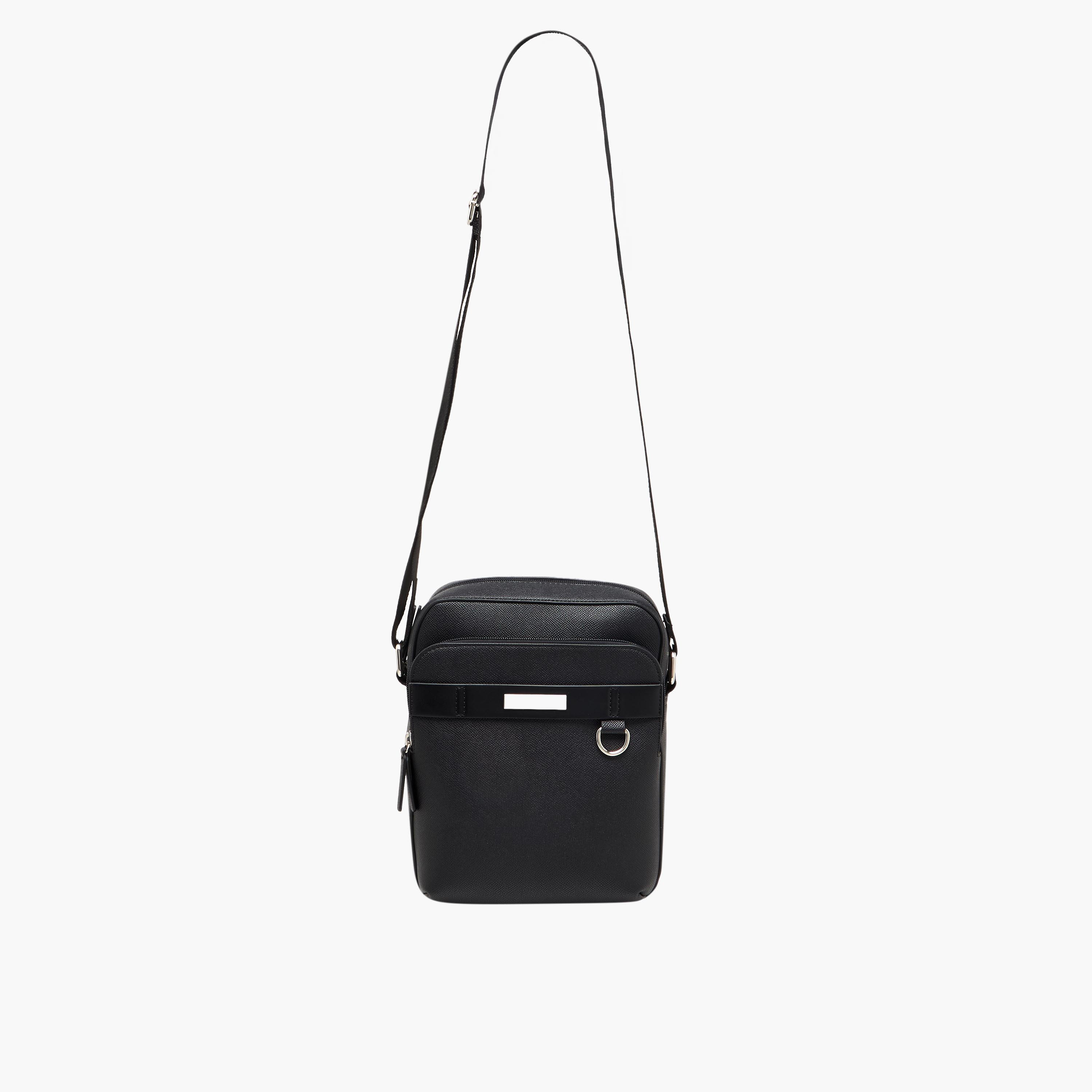 Lee Cooper Solid Crossbody Bag with Adjustable Strap-men-bags-image-3