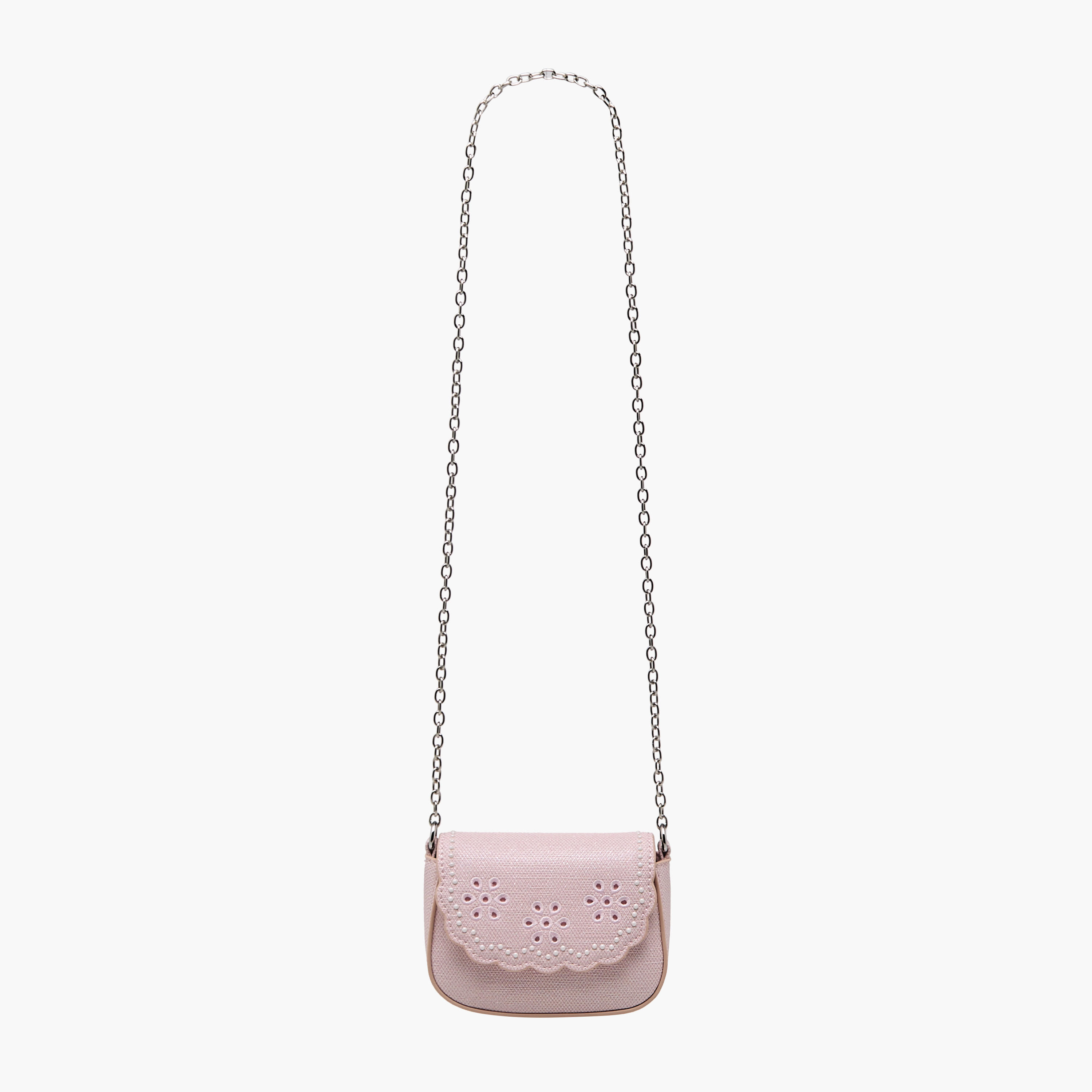 شنطة كروس بودي مطرزة بحزام سلسلة من ليتل ميسي-girls-accessories-bags-image-2