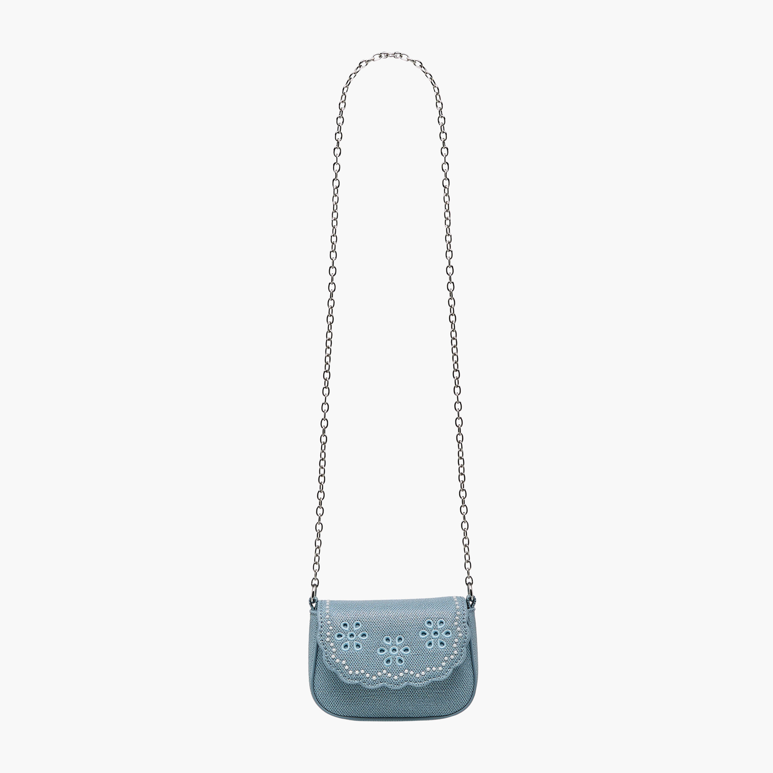 Little Missy Embroidered Crossbody Bag with Chain Strap-girls-accessories-bags-image-2