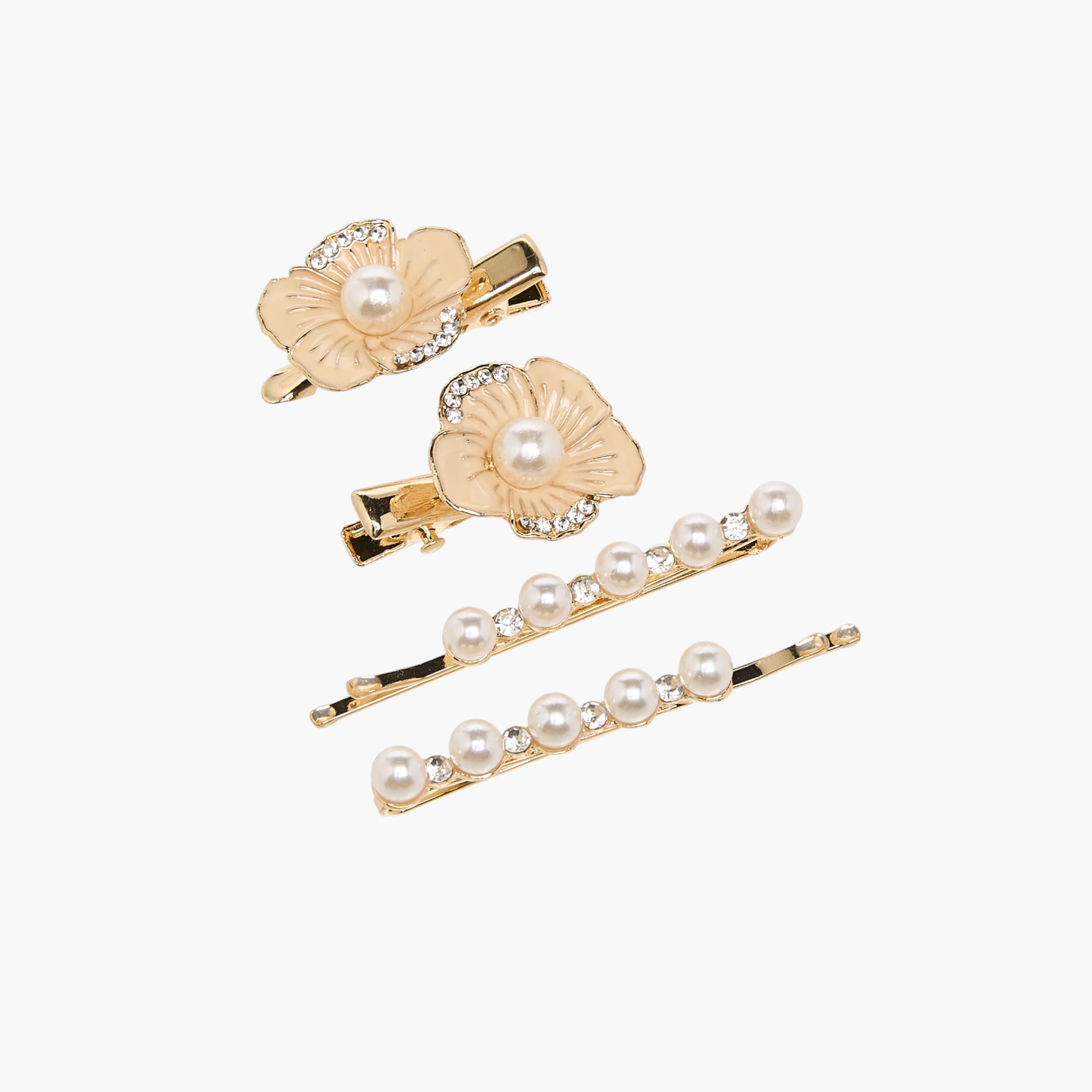 Pack of 4 Flora Bella Hair Clip and Hairpin with Pearl Embellishment-girls-accessories-hairaccessories-image-2