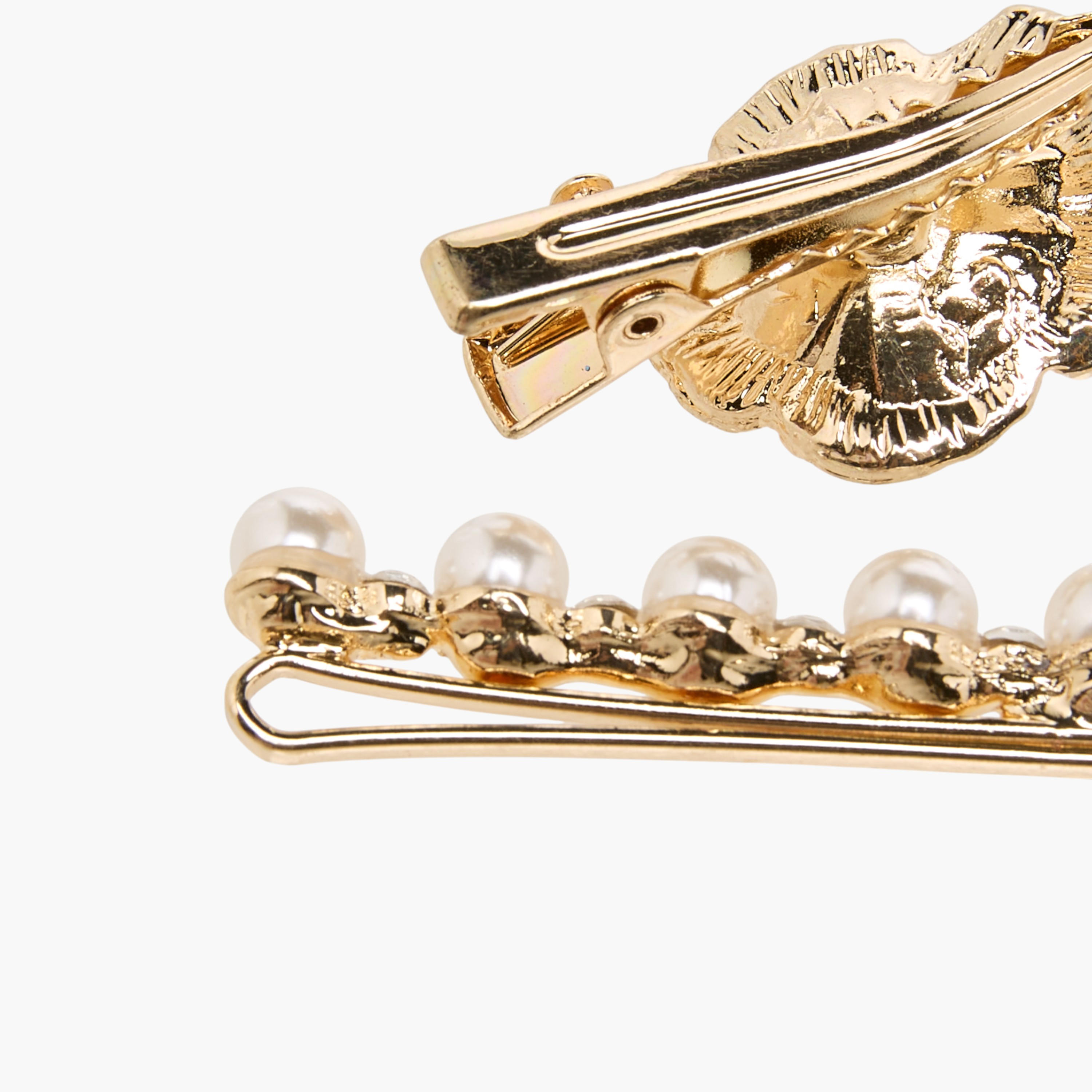 Pack of 4 Flora Bella Hair Clip and Hairpin with Pearl Embellishment-girls-accessories-hairaccessories-image-5