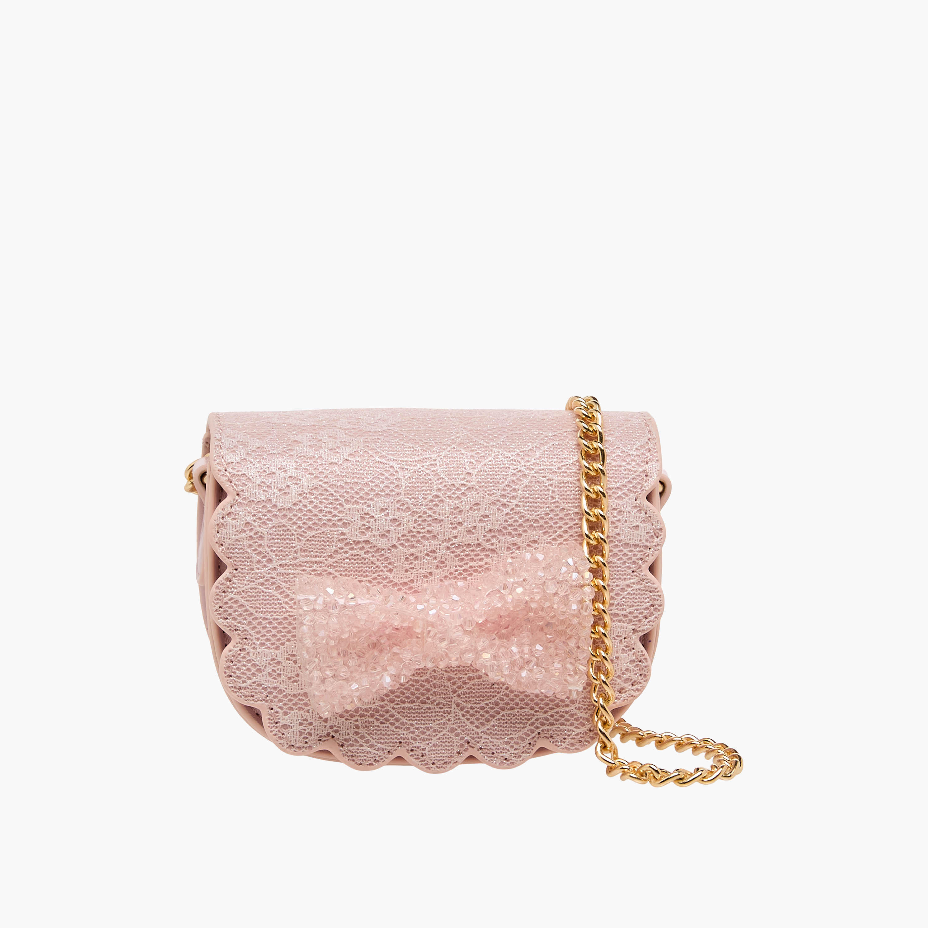 Little Missy Bow Embellished Crossbody Bag with Chain Strap-girls-accessories-bags-image-1