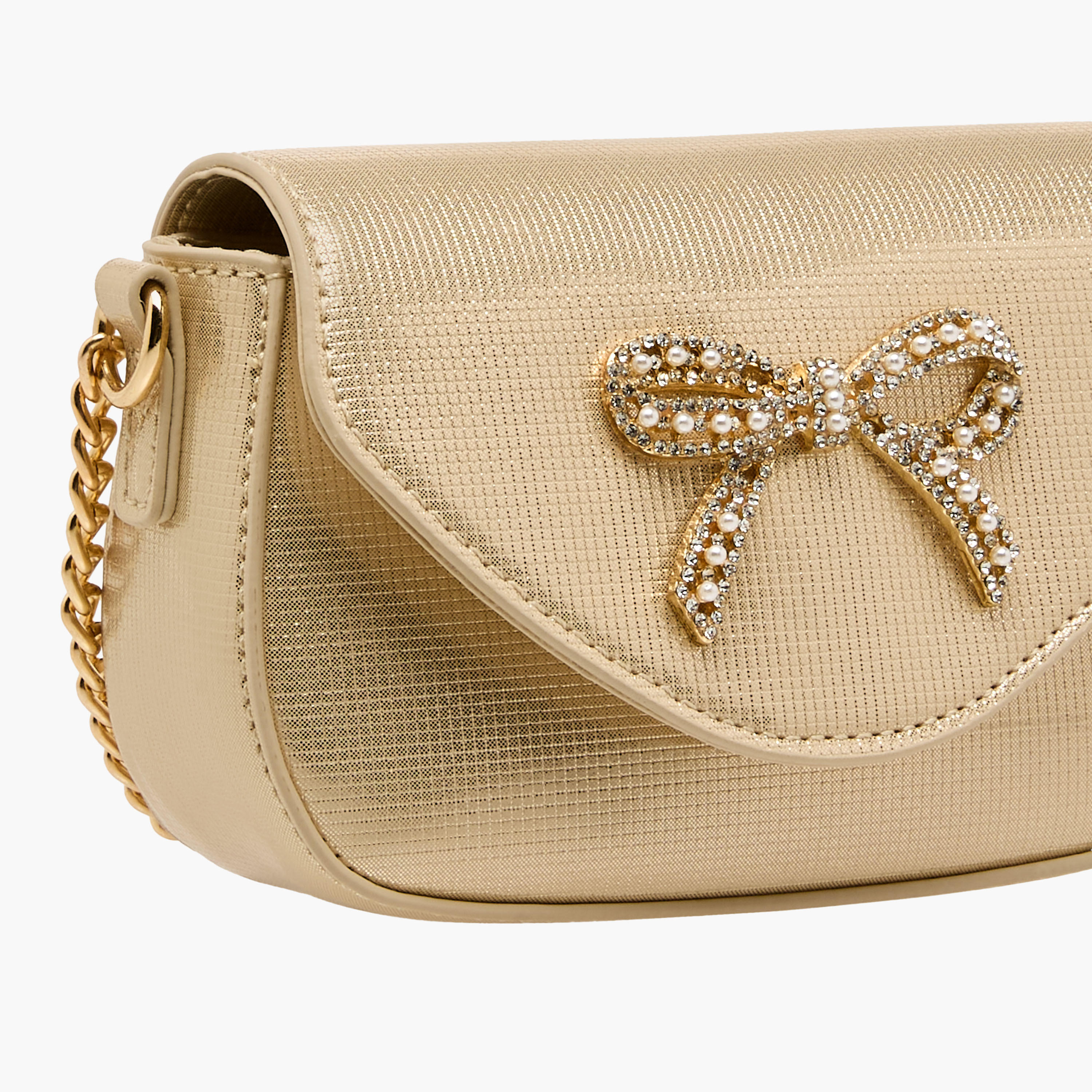 Celeste Bow Embellished Crossbody Bag with Chain Strap-girls-accessories-bags-image-5
