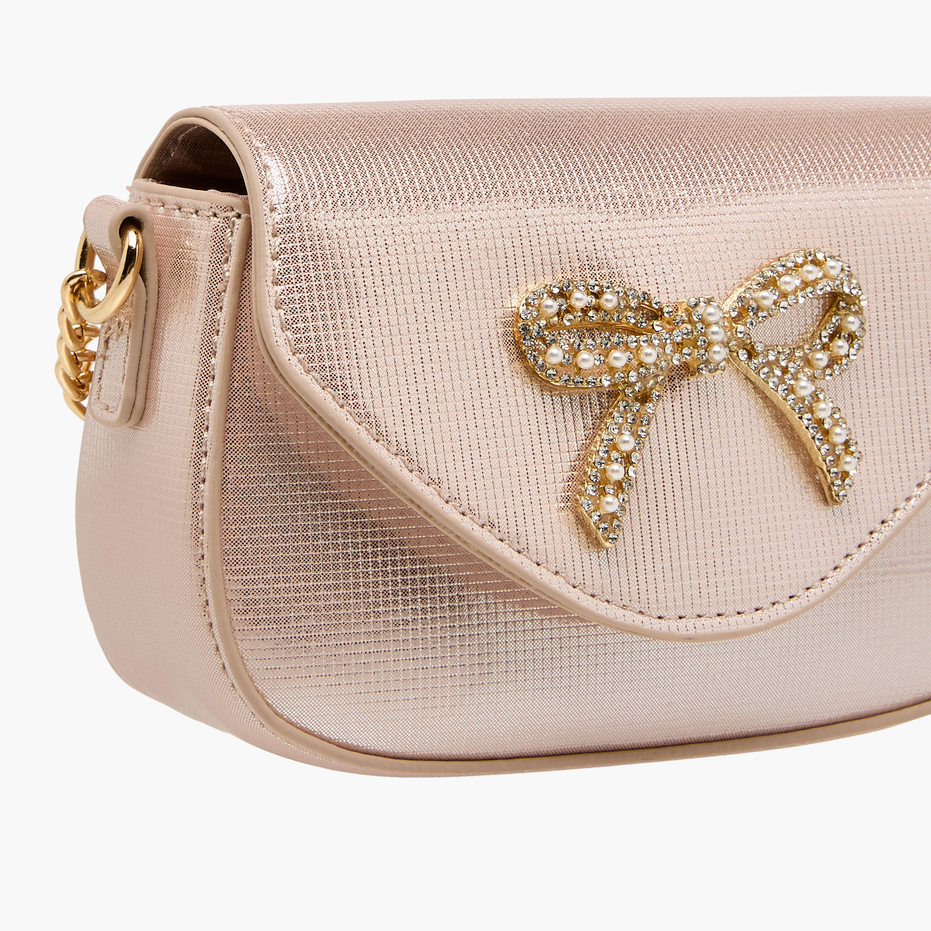 Celeste Bow Embellished Crossbody Bag with Chain Strap-girls-accessories-bags-image-5