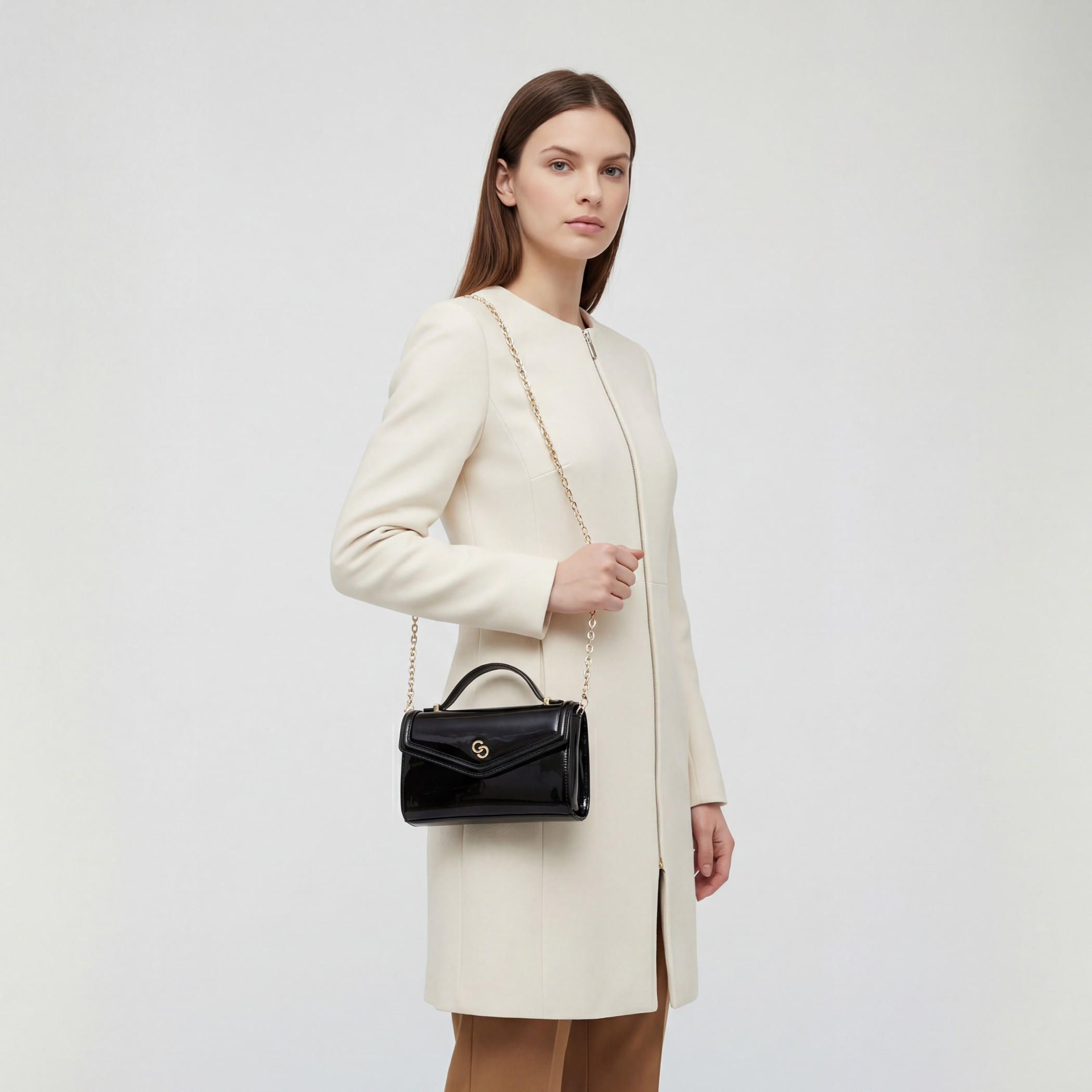 Celeste Solid Crossbody Bag with Chain Strap-women-bagsandwallets-handbags-image-2