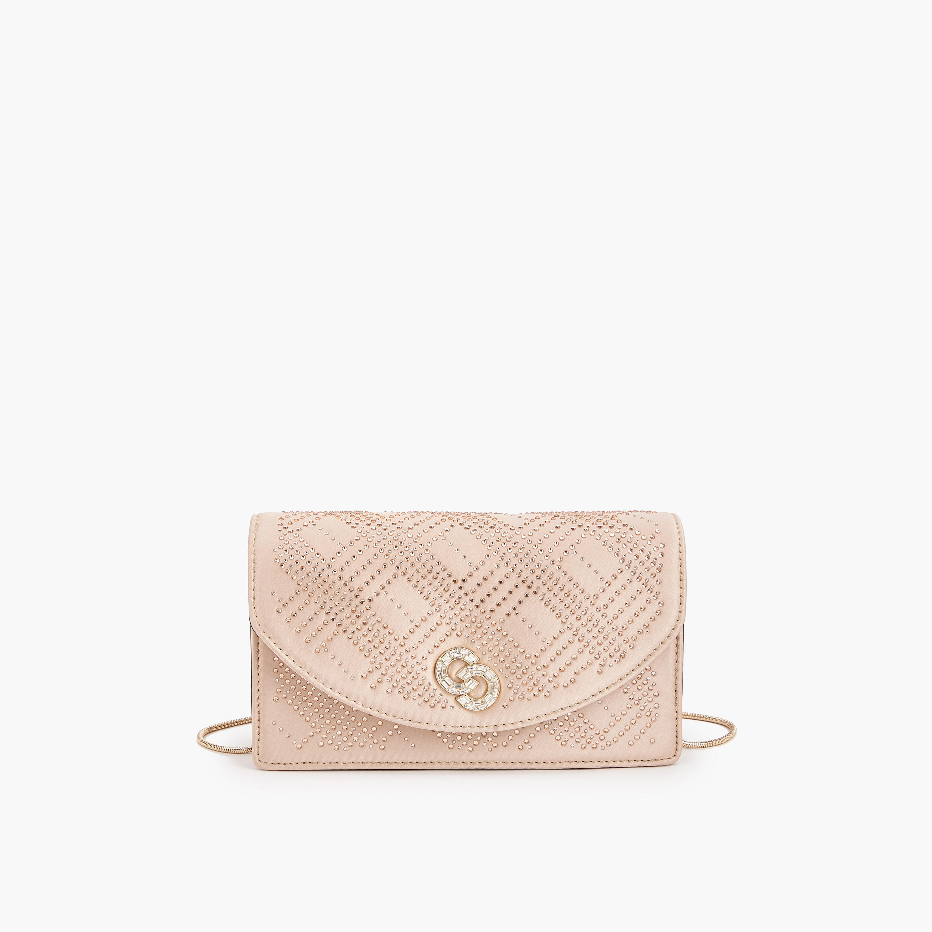 Celeste Embellished Crossbody Bag with Detachable Chain Strap-women-bagsandwallets-handbags-image-1