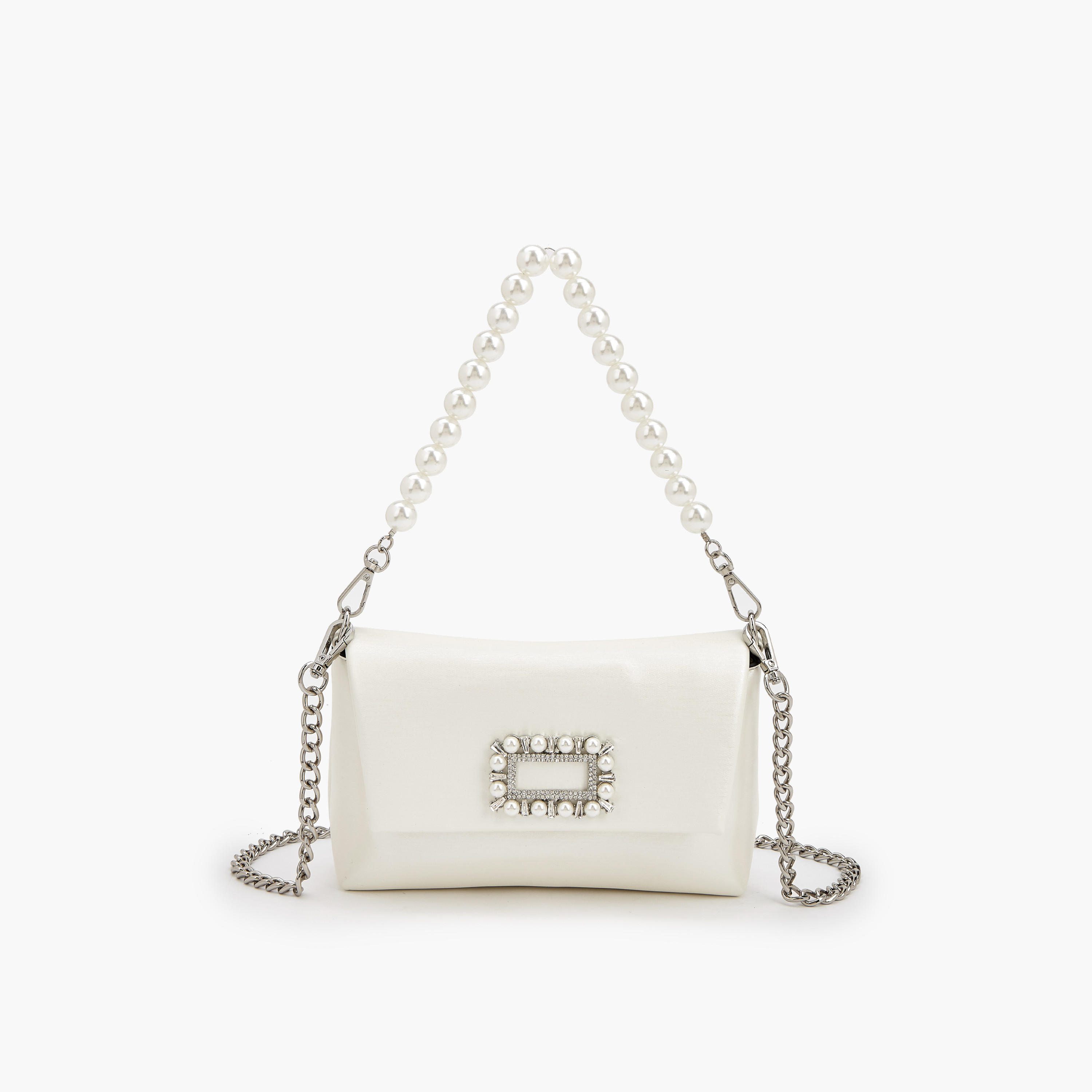 Celeste Pearl Embellished Crossbody Bag with Chain Strap-women-bagsandwallets-handbags-image-1