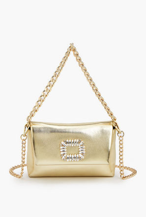 Celeste Stone Embellished Crossbody Bag with Chain Strap-women-image-1