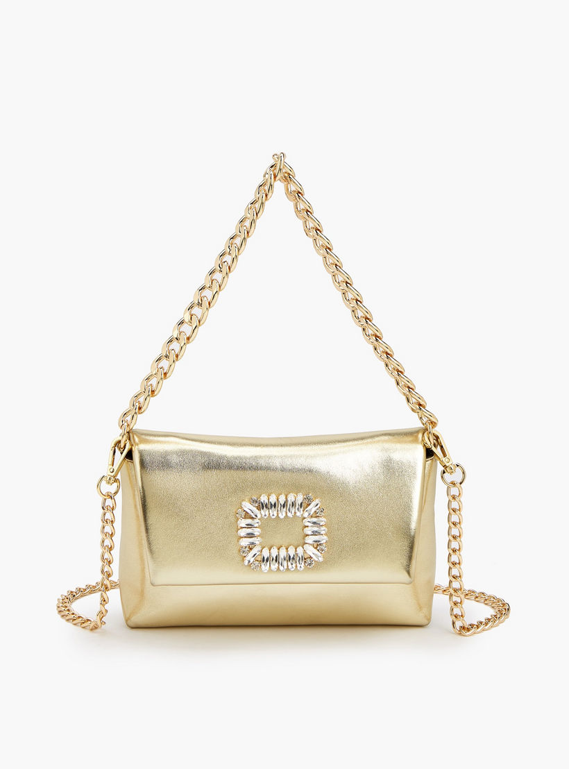 Celeste Stone Embellished Crossbody Bag with Chain Strap-women-bagsandwallets-handbags-image-1