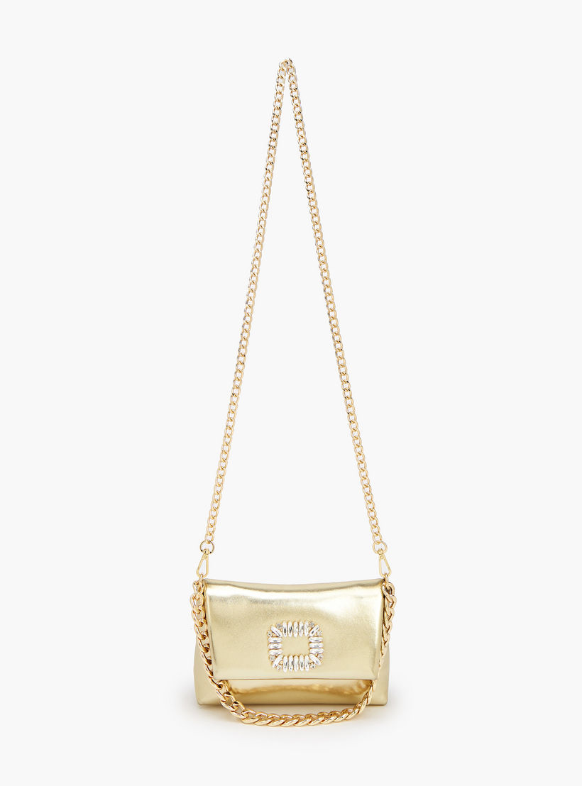 Celeste Stone Embellished Crossbody Bag with Chain Strap-women-bagsandwallets-handbags-image-3