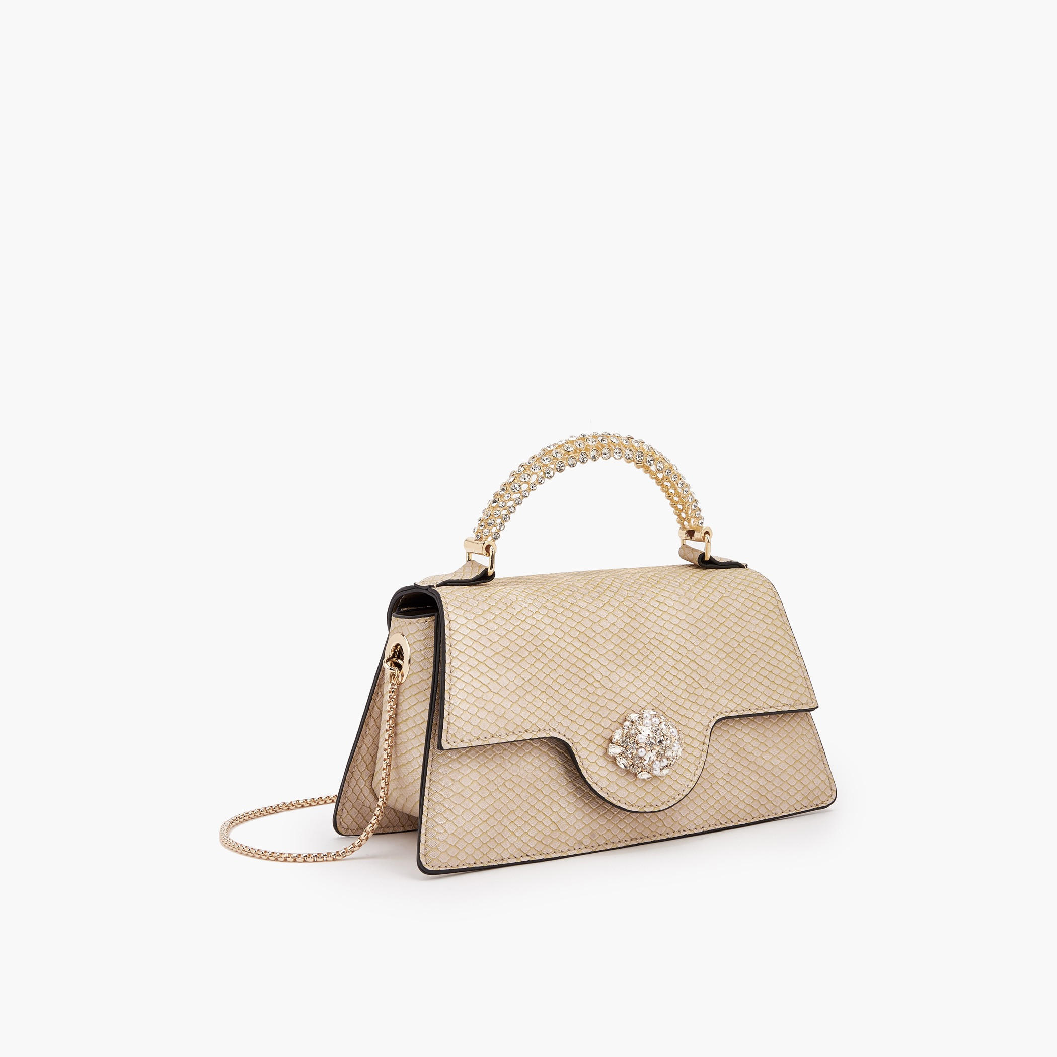 Celeste Stone Embellished Satchel Bag with Chain Strap-women-bagsandwallets-handbags-image-3