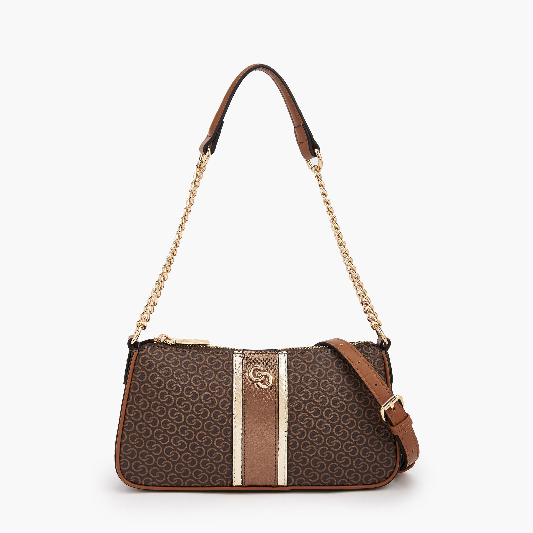 Celeste Monogram Print Shoulder Bag with Detachable Strap-women-bagsandwallets-handbags-image-1