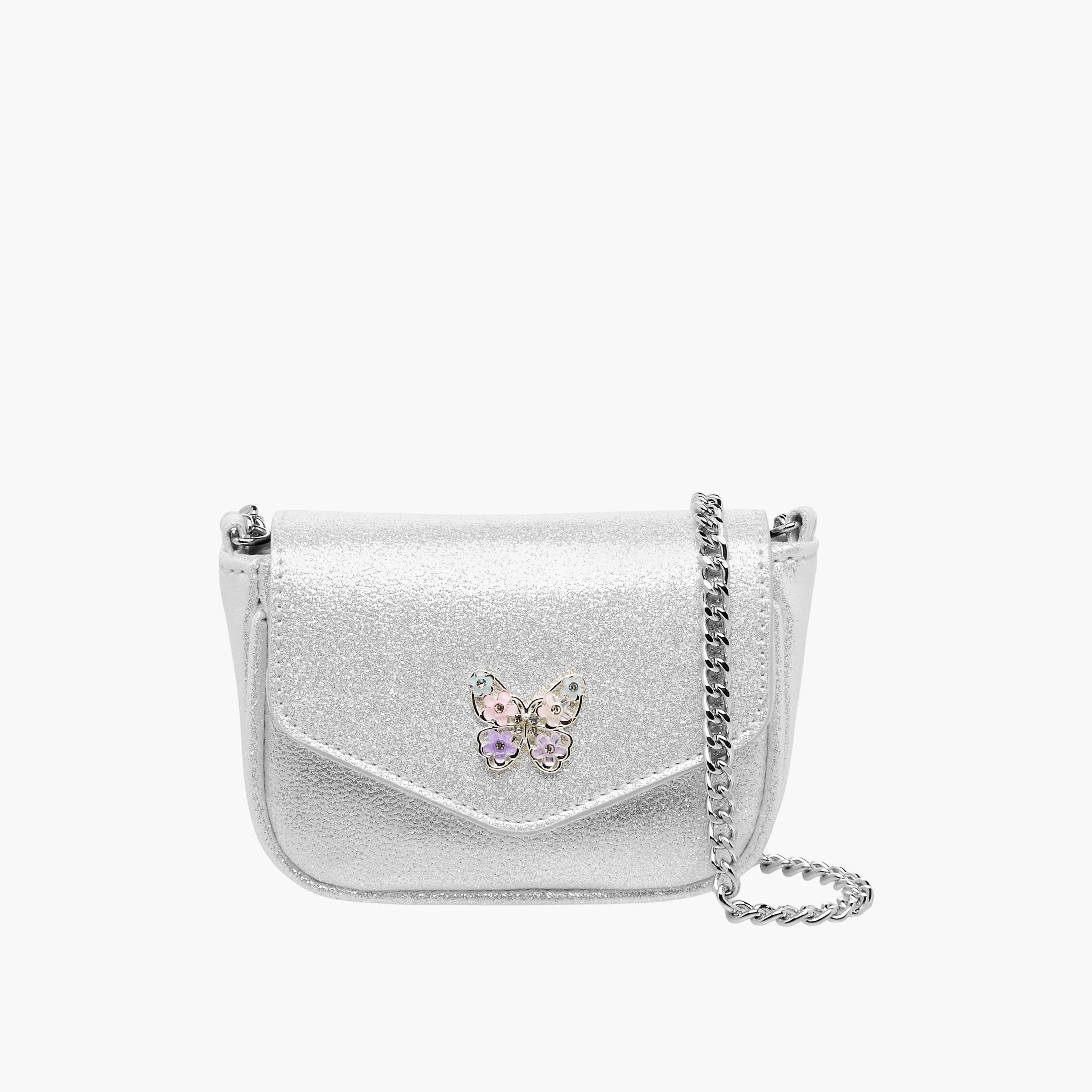 Celeste Butterfly Embellished Crossbody Bag with Chain Strap-girls-accessories-bags-image-1