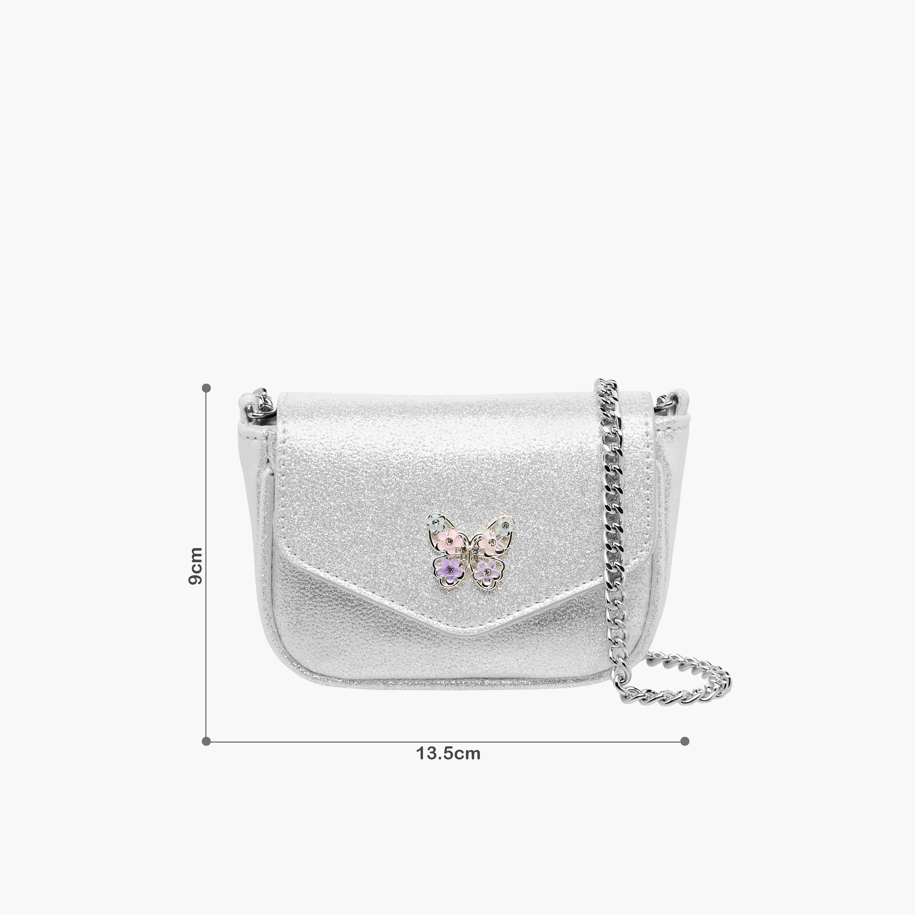 Celeste Butterfly Embellished Crossbody Bag with Chain Strap-girls-accessories-bags-image-2