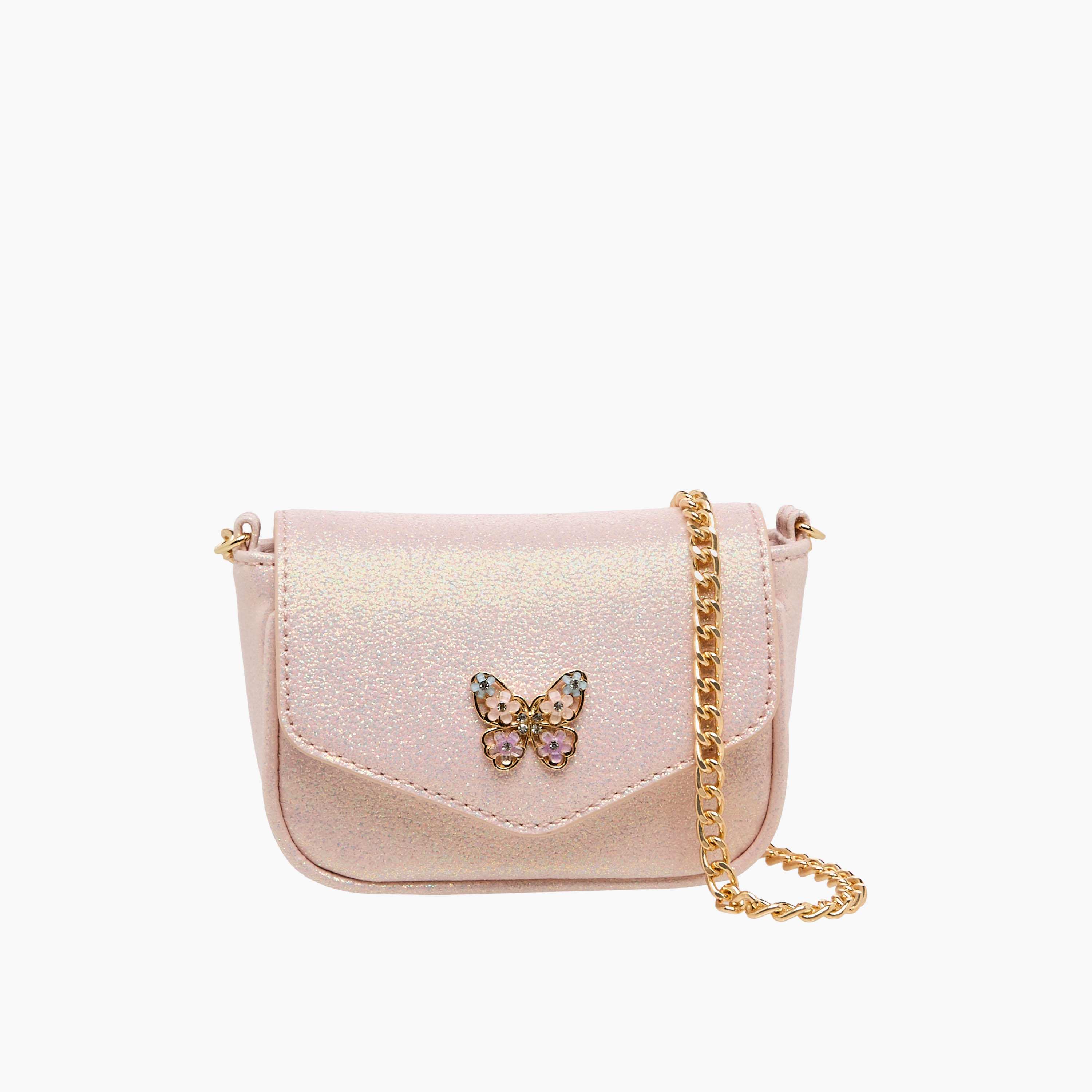 Celeste Butterfly Embellished Crossbody Bag with Chain Strap-girls-accessories-bags-image-1