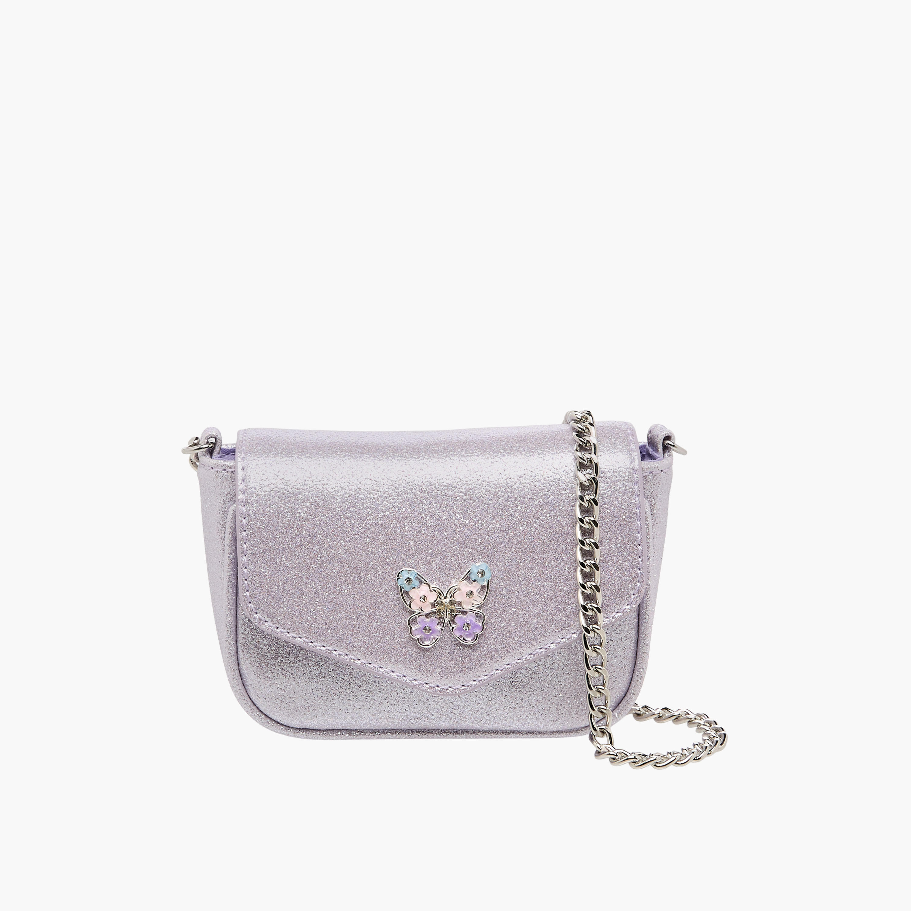 Celeste Butterfly Embellished Crossbody Bag with Chain Strap-girls-accessories-bags-image-1