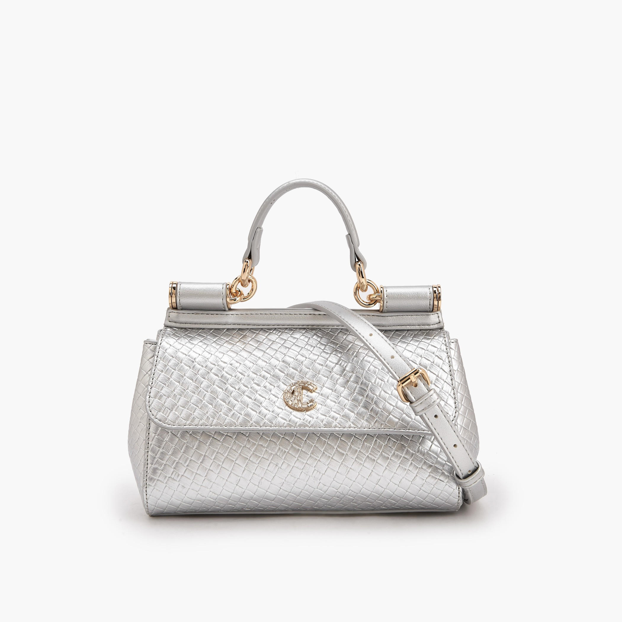 Le Confort Weave Textured Satchel Bag with Detachable Strap-women-bagsandwallets-handbags-image-1