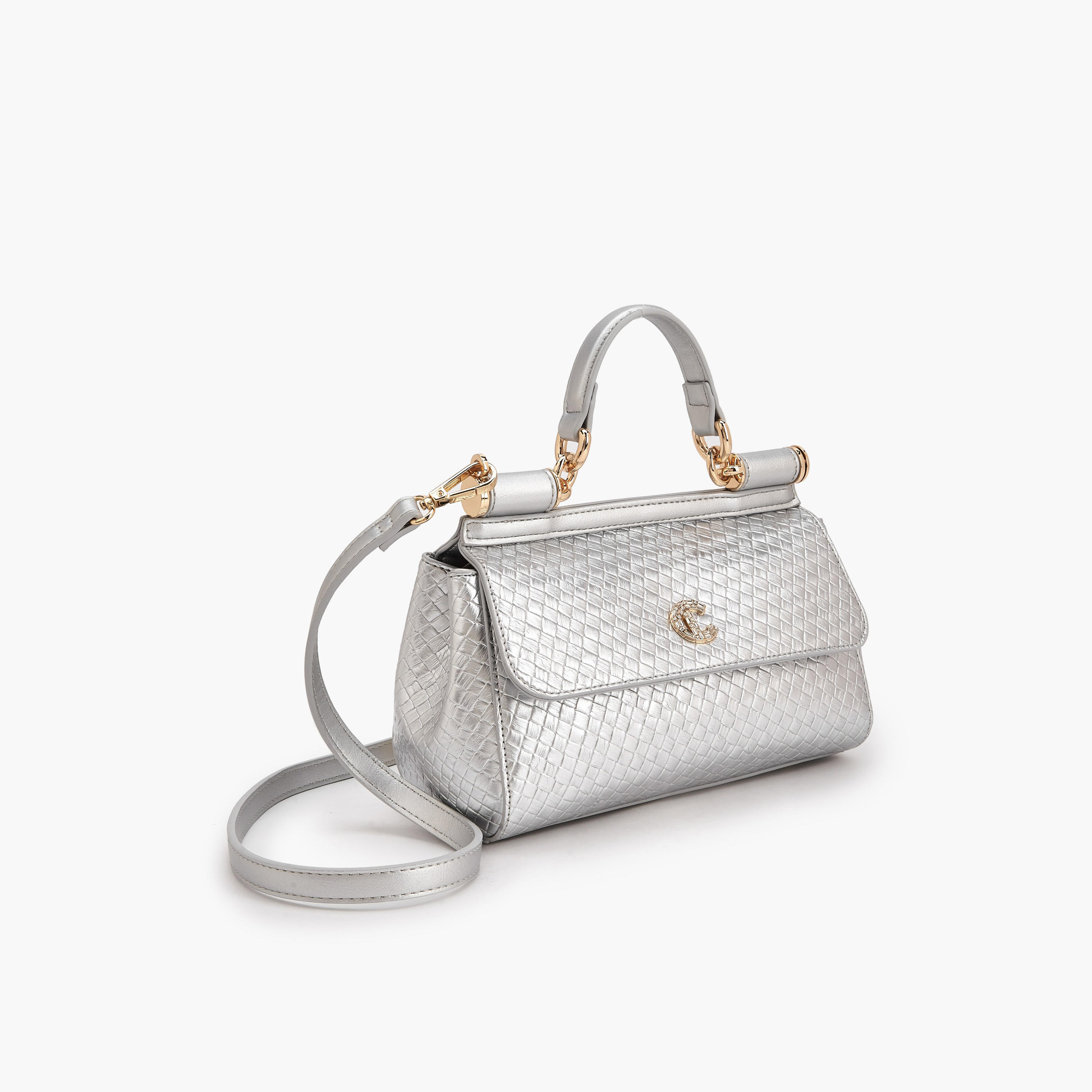 Le Confort Weave Textured Satchel Bag with Detachable Strap-women-bagsandwallets-handbags-image-3