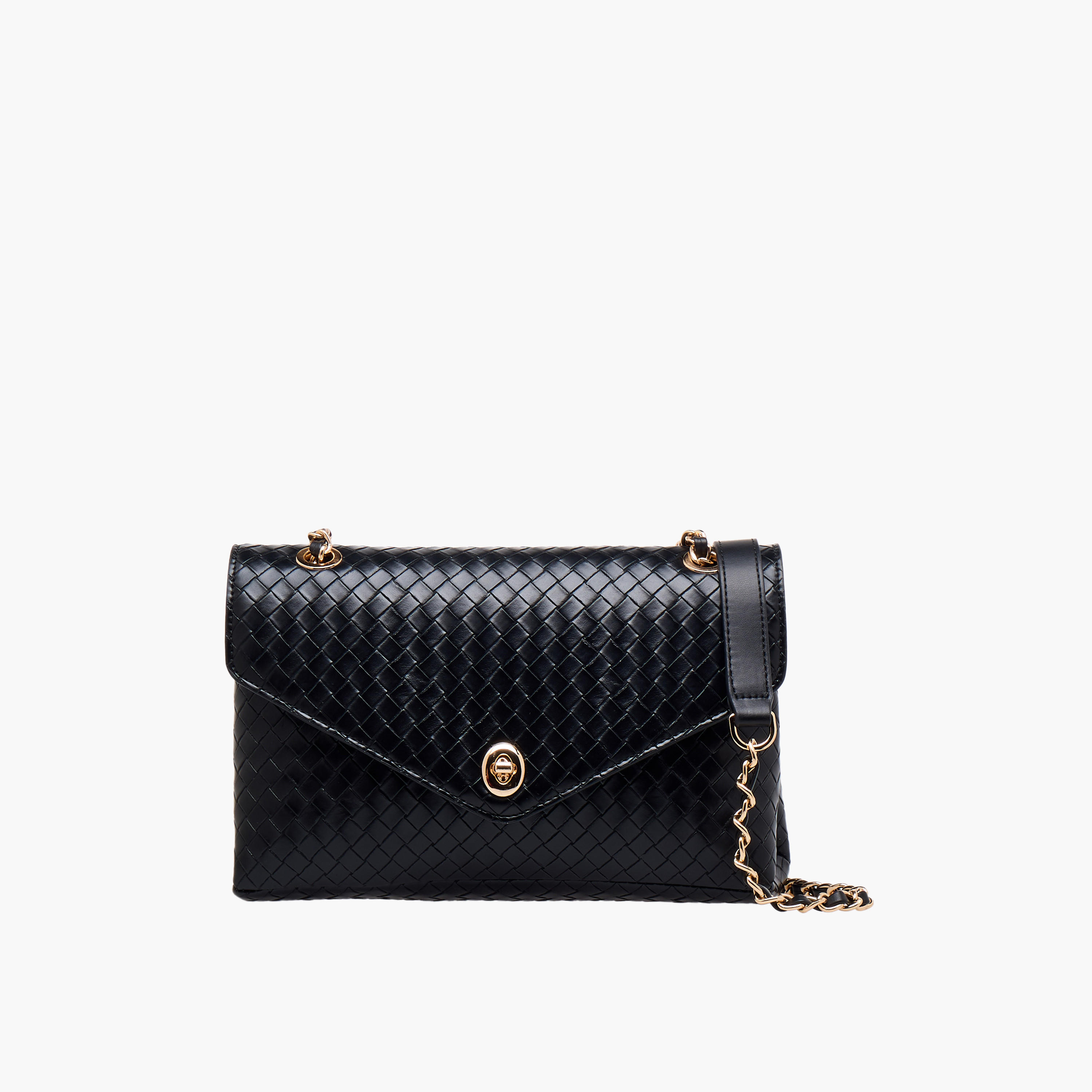 Le Confort Weave Textured Crossbody Bag with Chain Strap-women-bagsandwallets-handbags-image-1