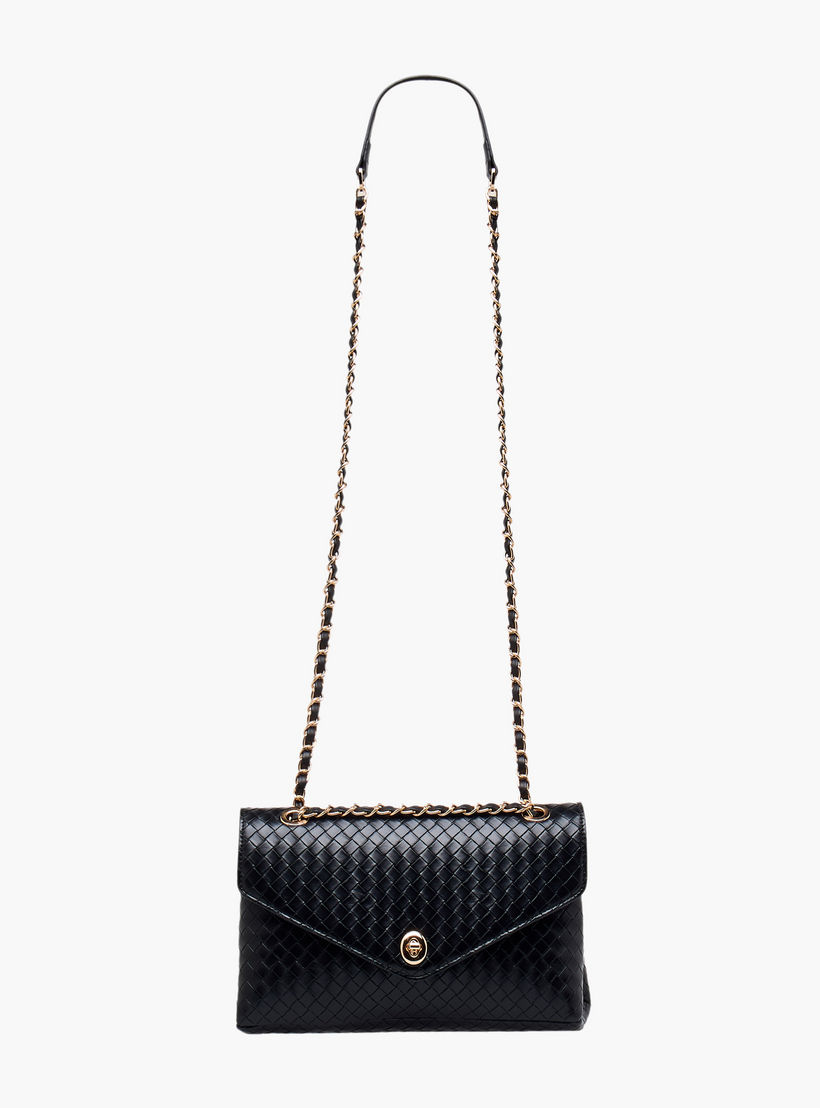 Le Confort Weave Textured Crossbody Bag with Chain Strap-women-bagsandwallets-handbags-image-4