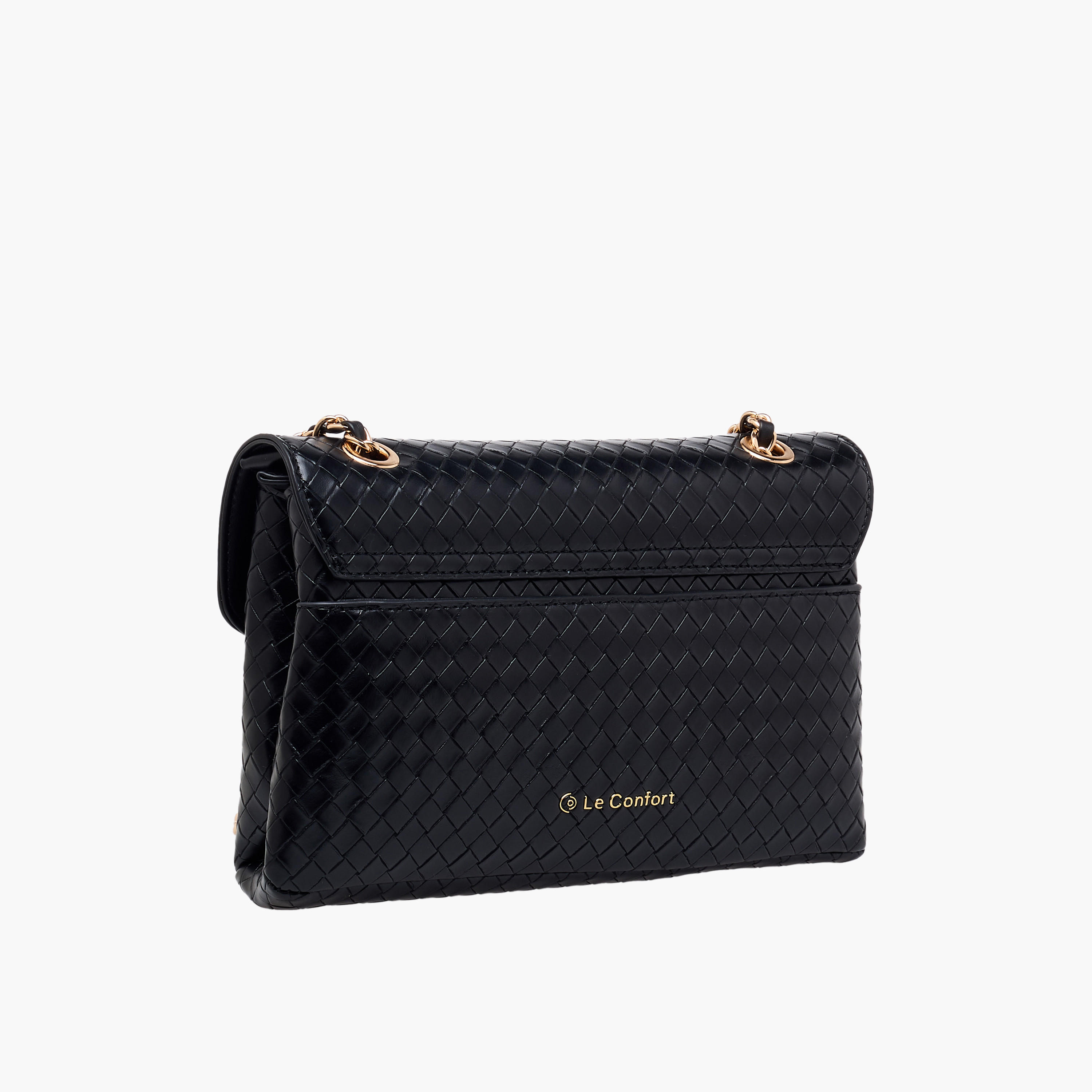 Le Confort Weave Textured Crossbody Bag with Chain Strap-women-bagsandwallets-handbags-image-5