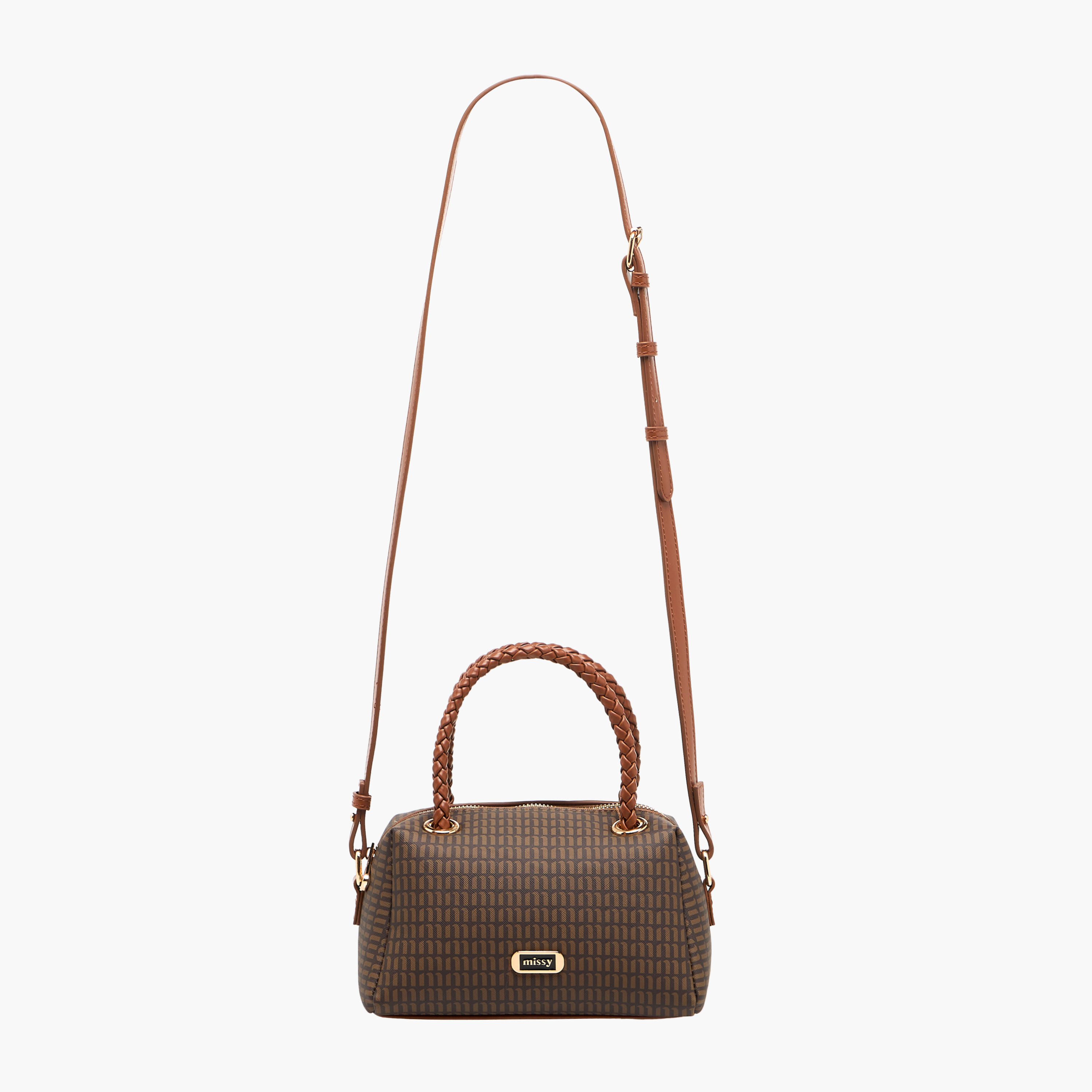 شنطة توت بطبعات مونوجرام ومقبض مزدوج من ميسي-women-bagsandwallets-handbags-image-3