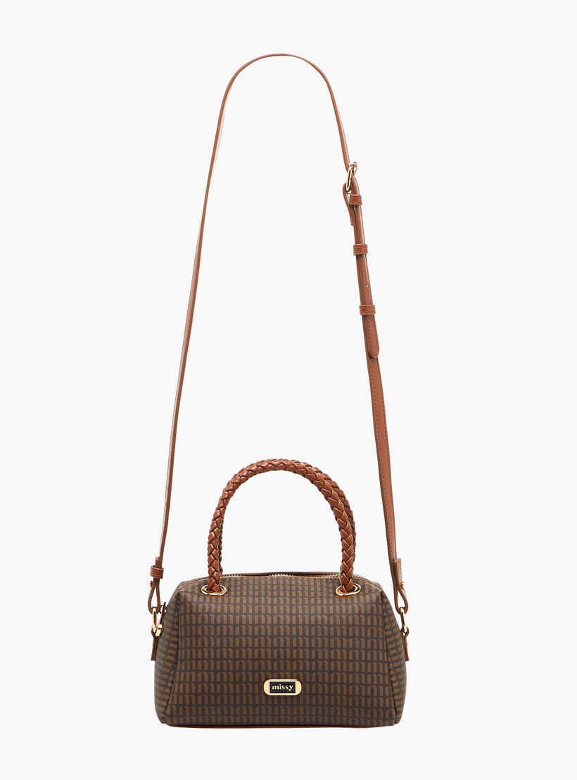 شنطة توت بطبعات مونوجرام ومقبض مزدوج من ميسي-women-bagsandwallets-handbags-image-3
