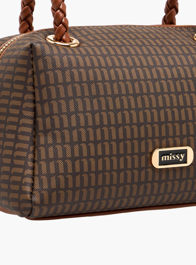 شنطة توت بطبعات مونوجرام ومقبض مزدوج من ميسي-women-bagsandwallets-handbags-image-5