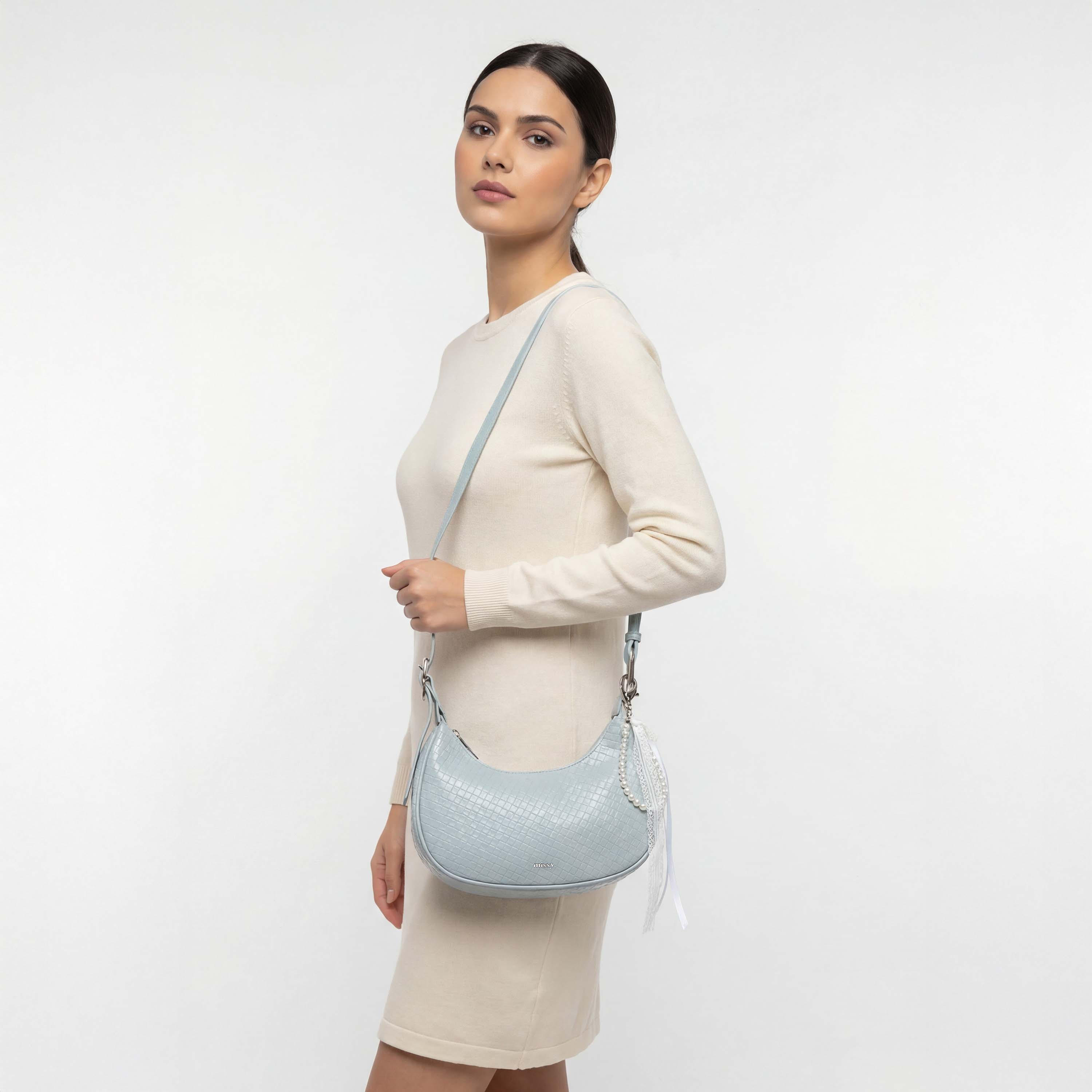شنطة كتف بارزة الملمس بدلاية لؤلؤ وشريط من ميسي-women-bagsandwallets-handbags-image-2