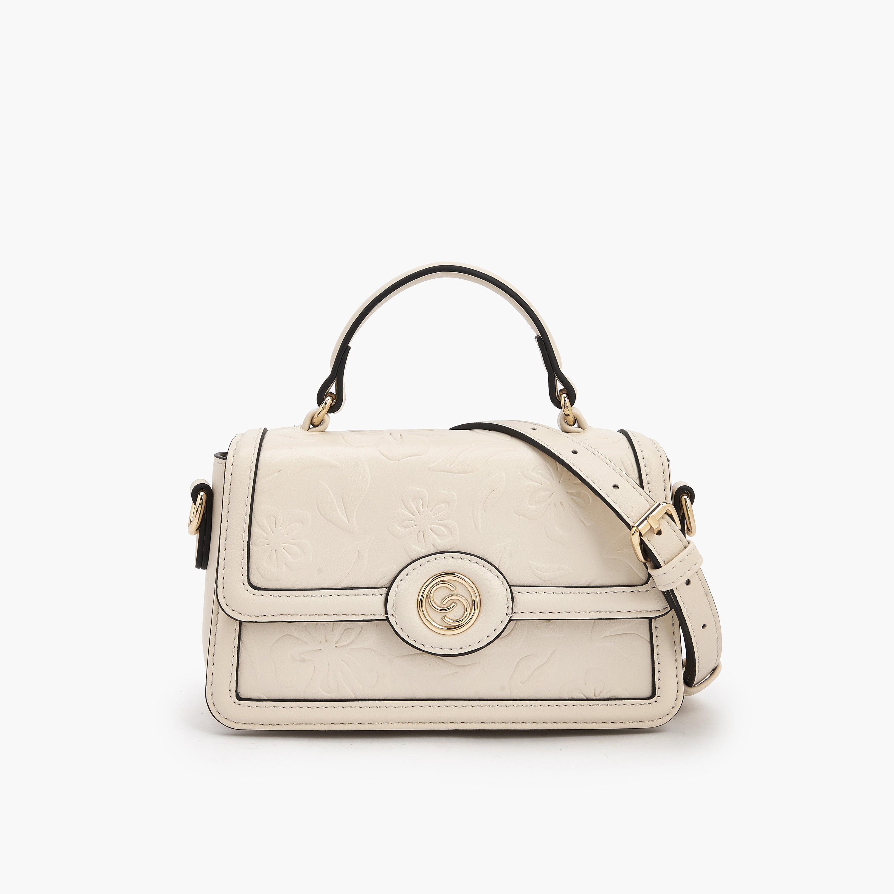 Celeste Floral Debossed Satchel Bag with Grab Handle-women-bagsandwallets-handbags-image-1