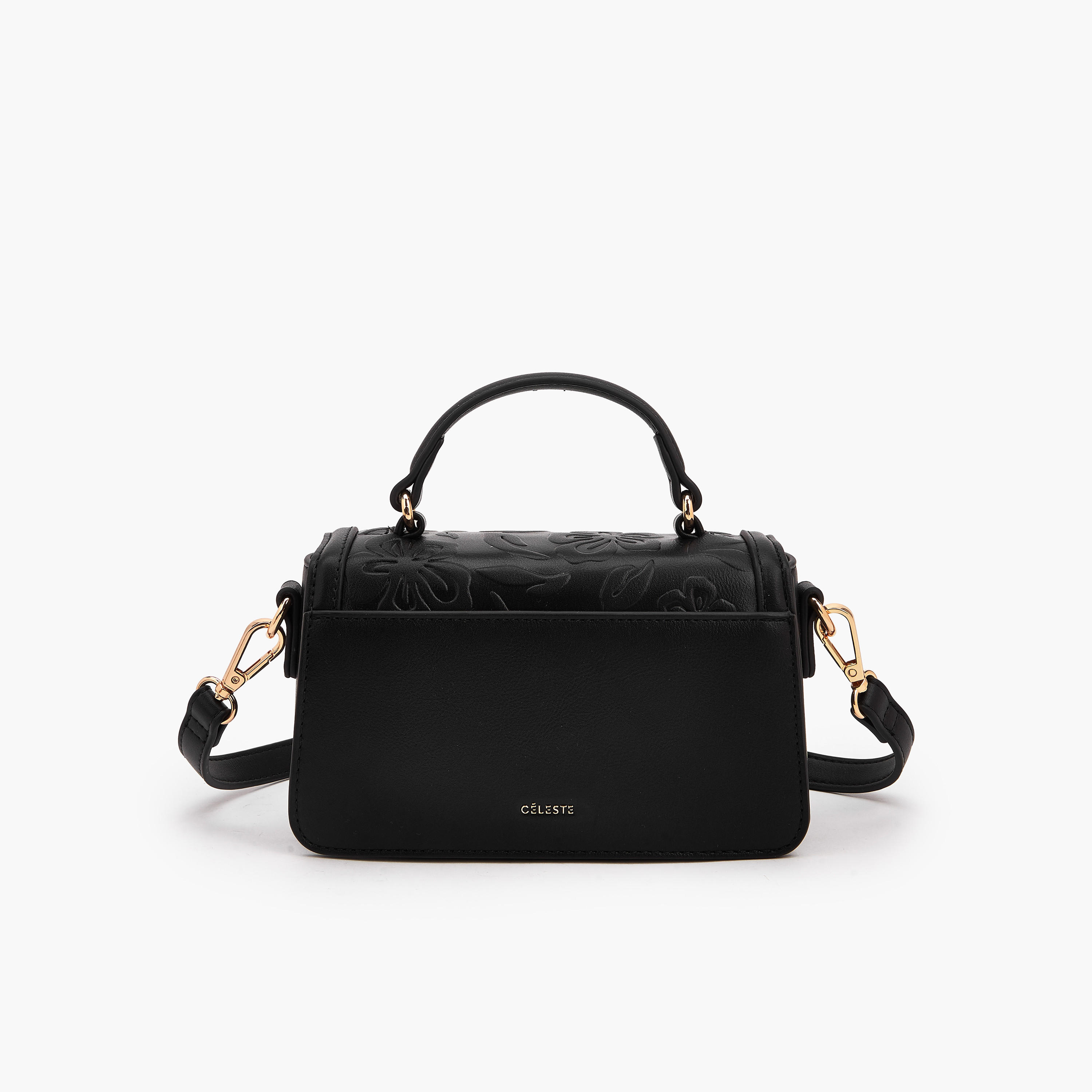 Celeste Floral Debossed Satchel Bag with Grab Handle-women-bagsandwallets-handbags-image-5