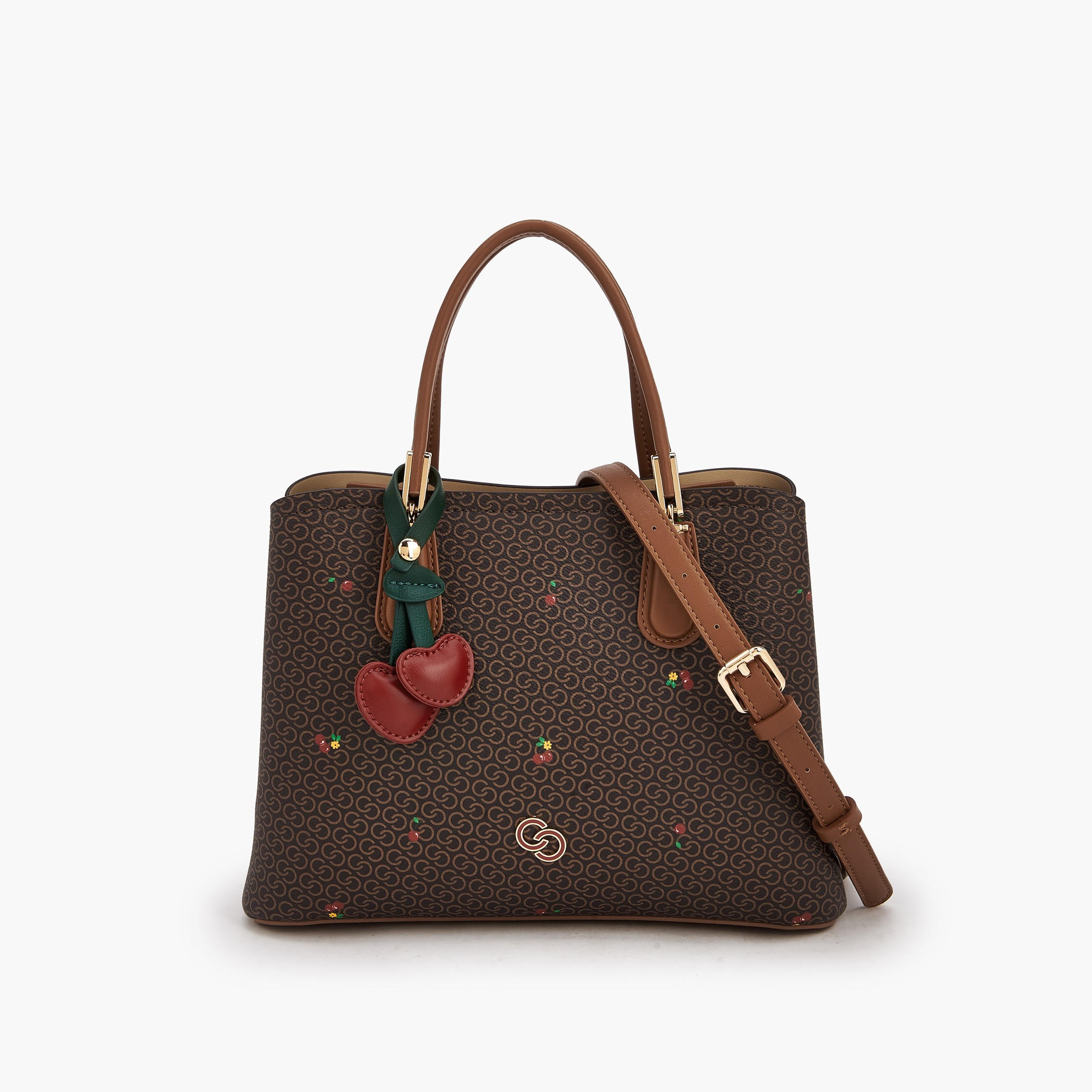 Celeste Monogram Cherry Print Tote Bag with Double Handles-women-bagsandwallets-handbags-image-1