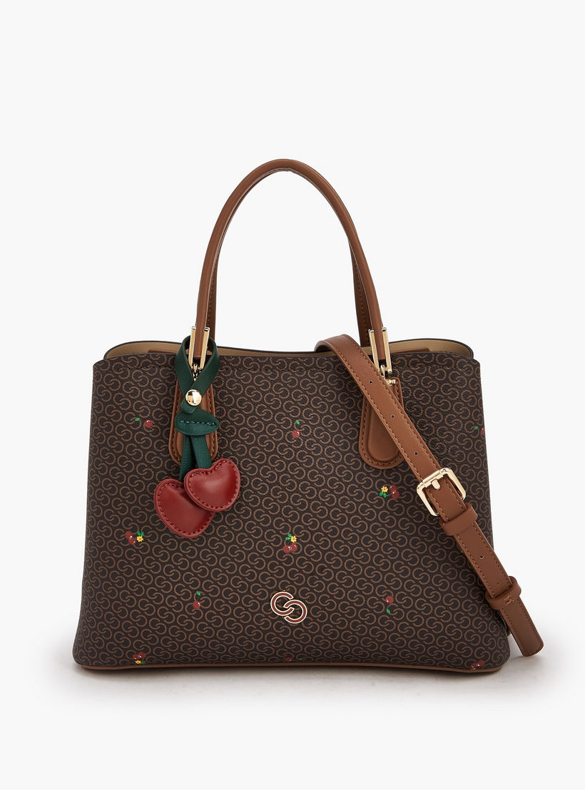 Celeste Monogram Cherry Print Tote Bag with Double Handles-women-bagsandwallets-handbags-image-1